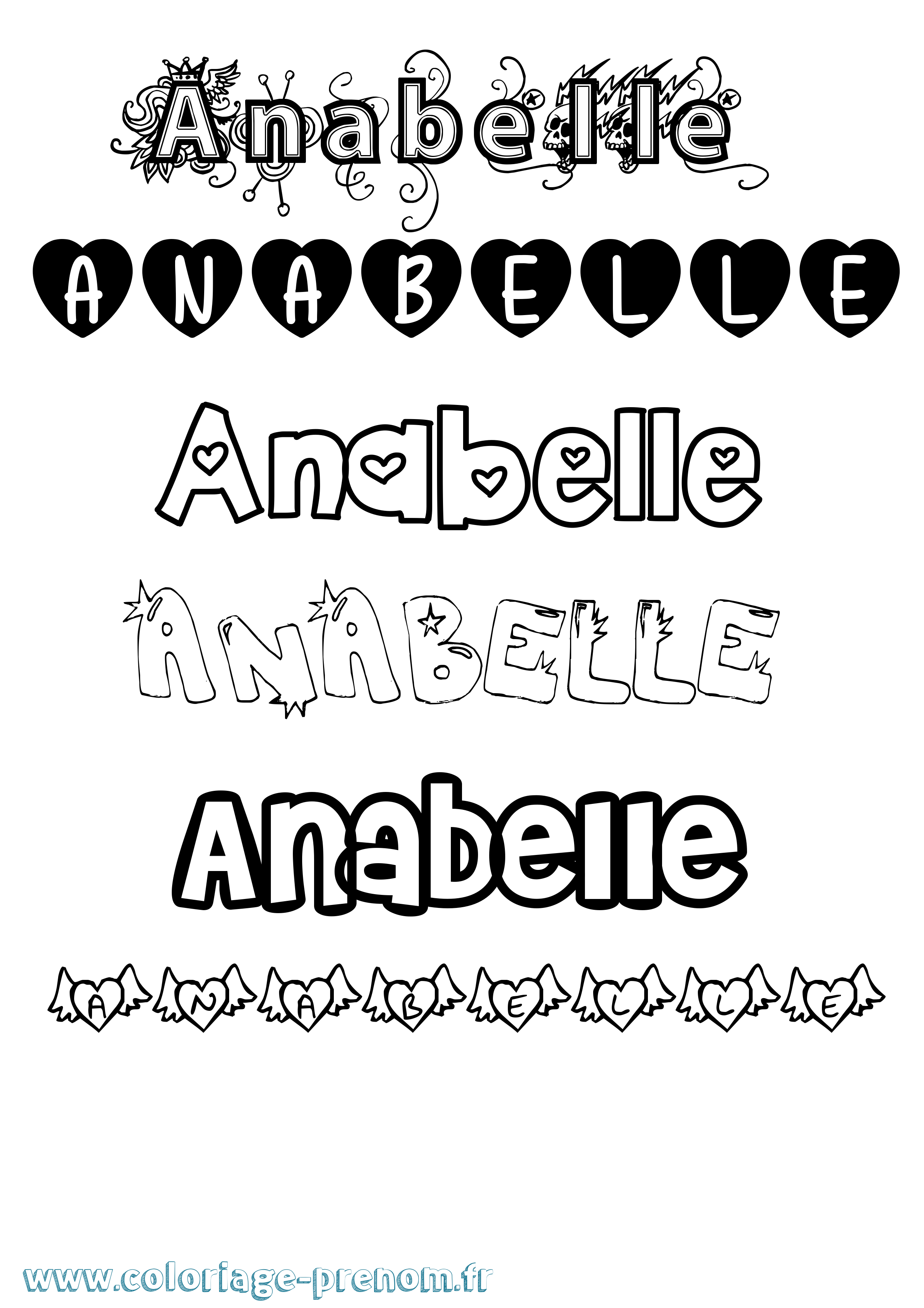 Coloriage prénom Anabelle