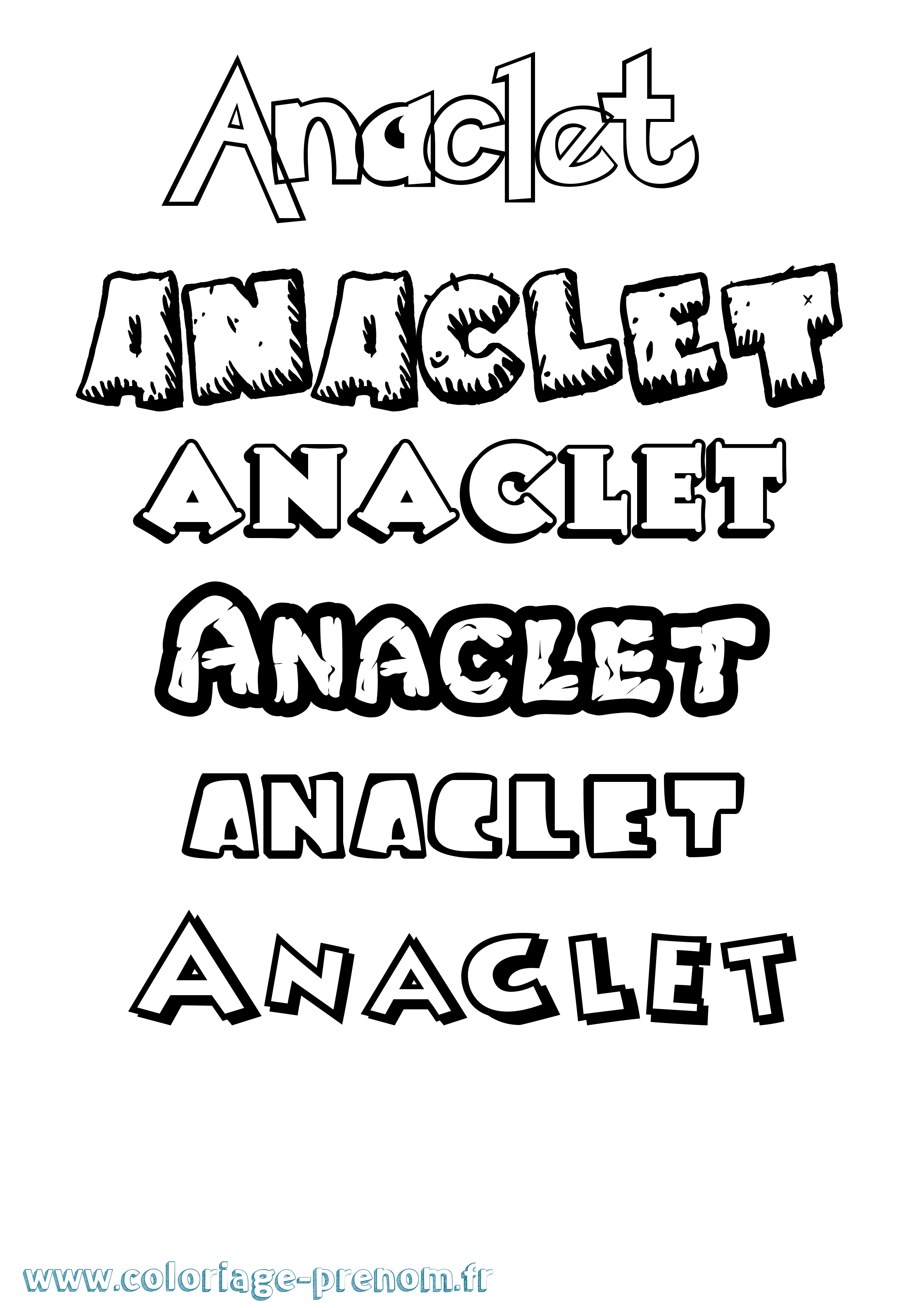 Coloriage prénom Anaclet Dessin Animé