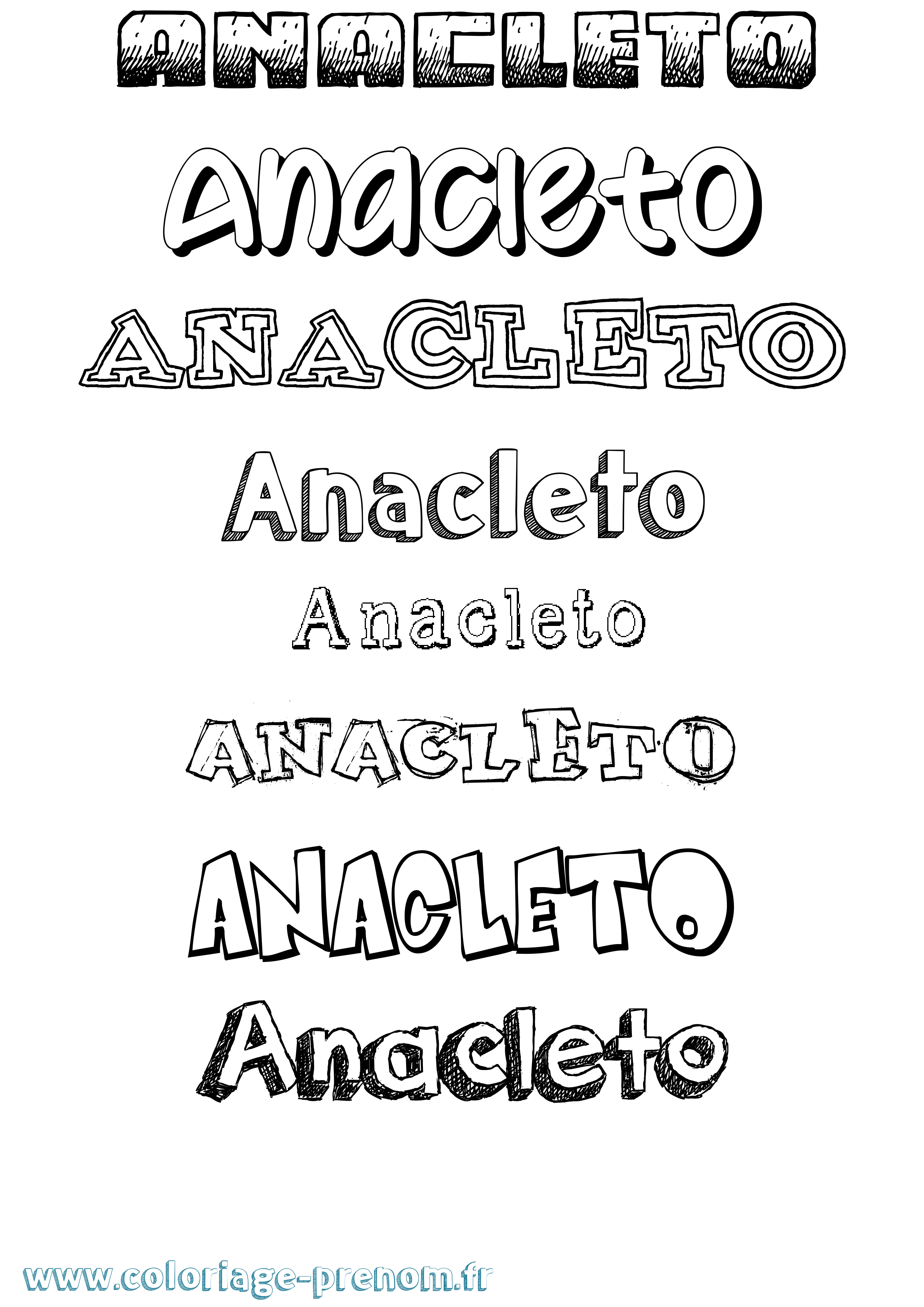 Coloriage prénom Anacleto Dessiné
