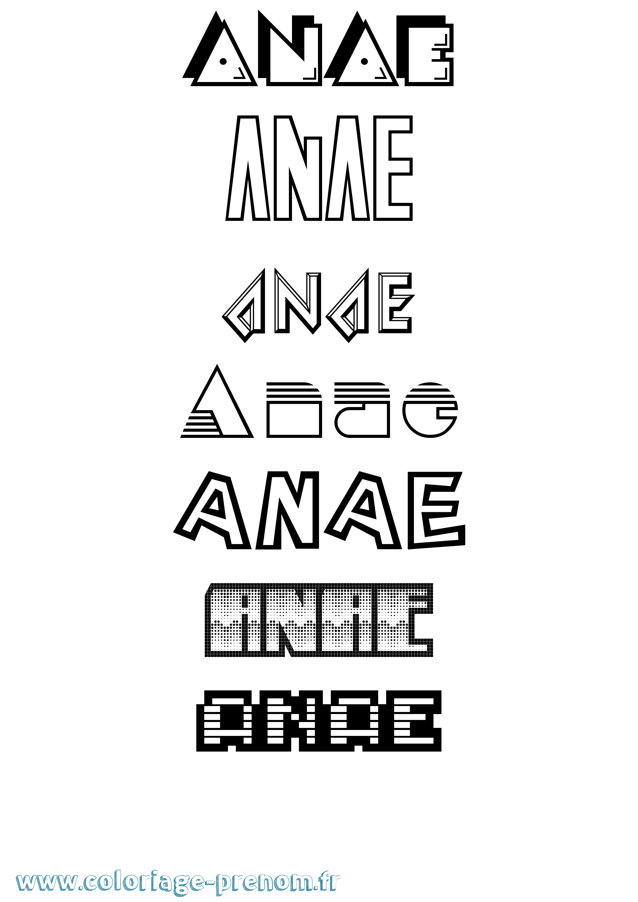 Coloriage Anae Jeux Vidéos Coloriage prénom Anae Jeux Vidéos