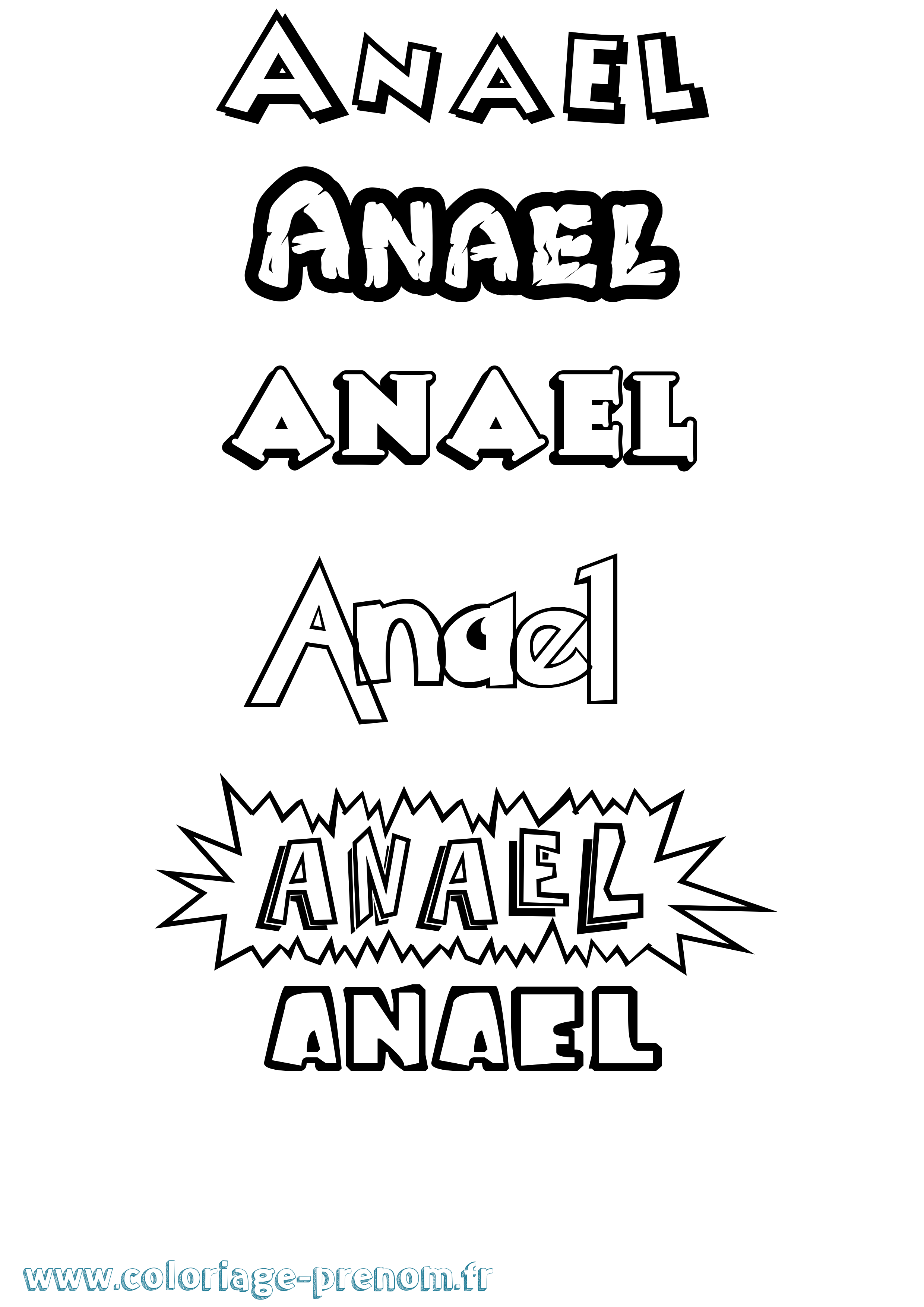 Coloriage prénom Anael