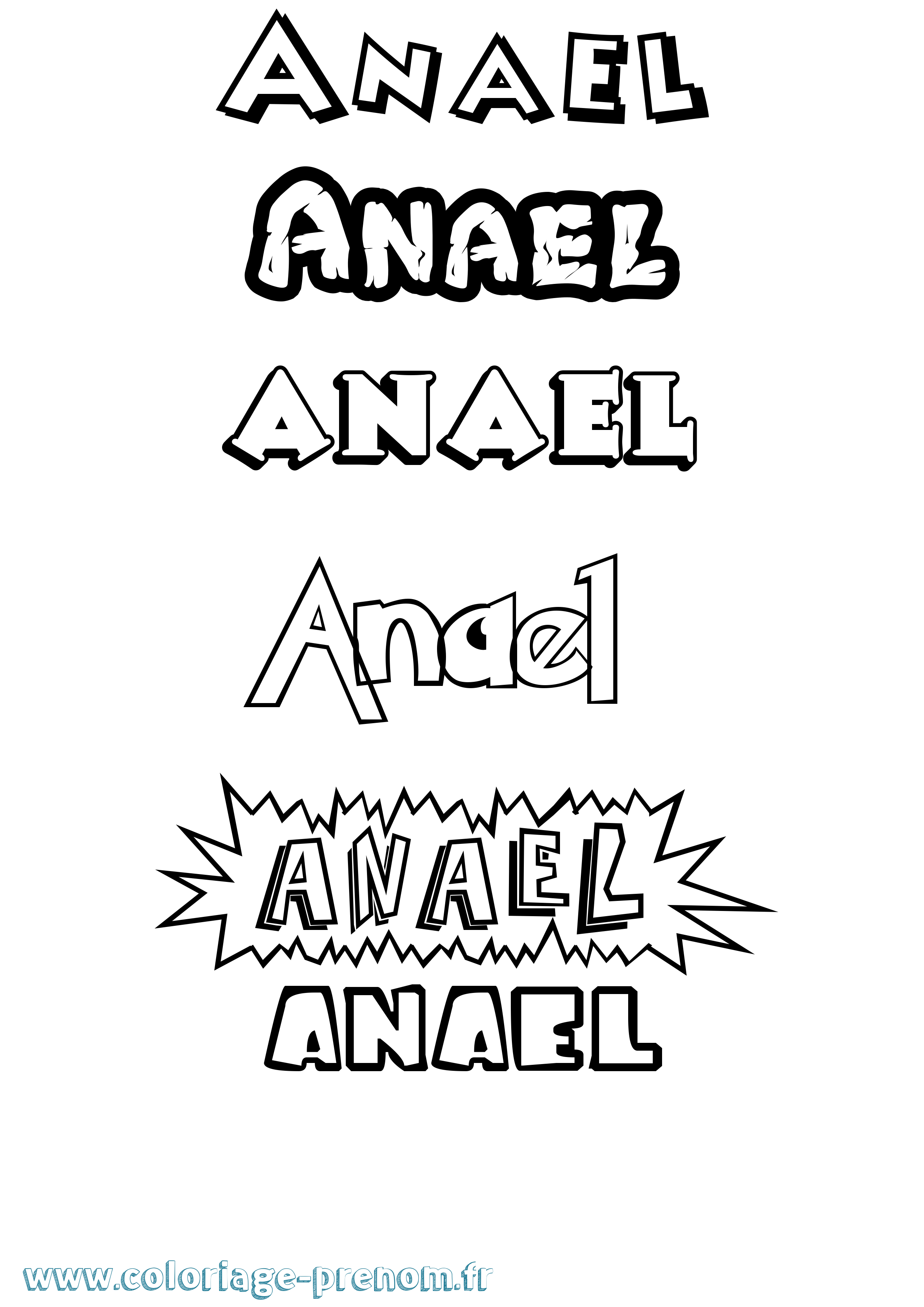 Coloriage Anael Coloriage prénom Anael