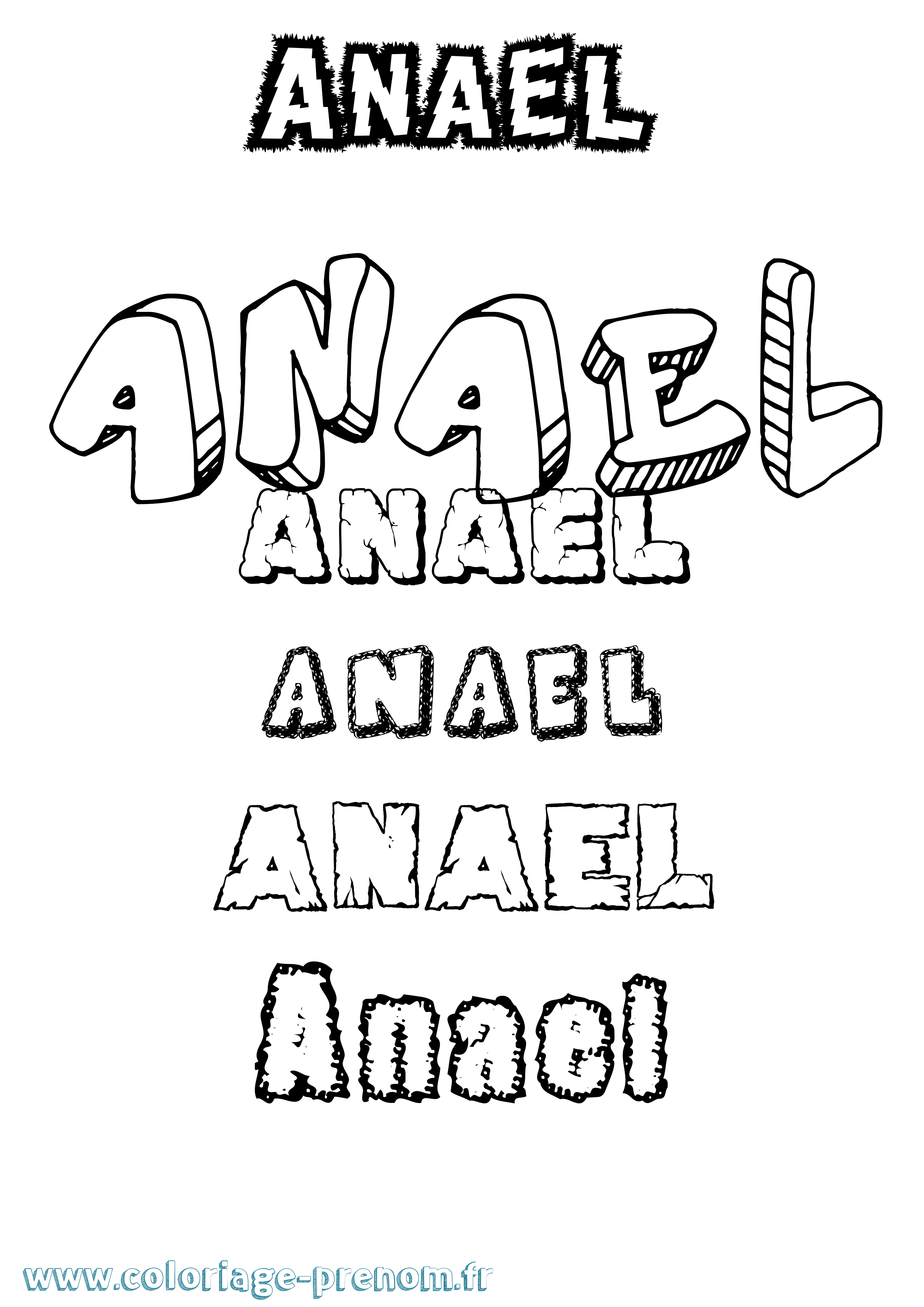 Coloriage Anael Coloriage prénom Anael