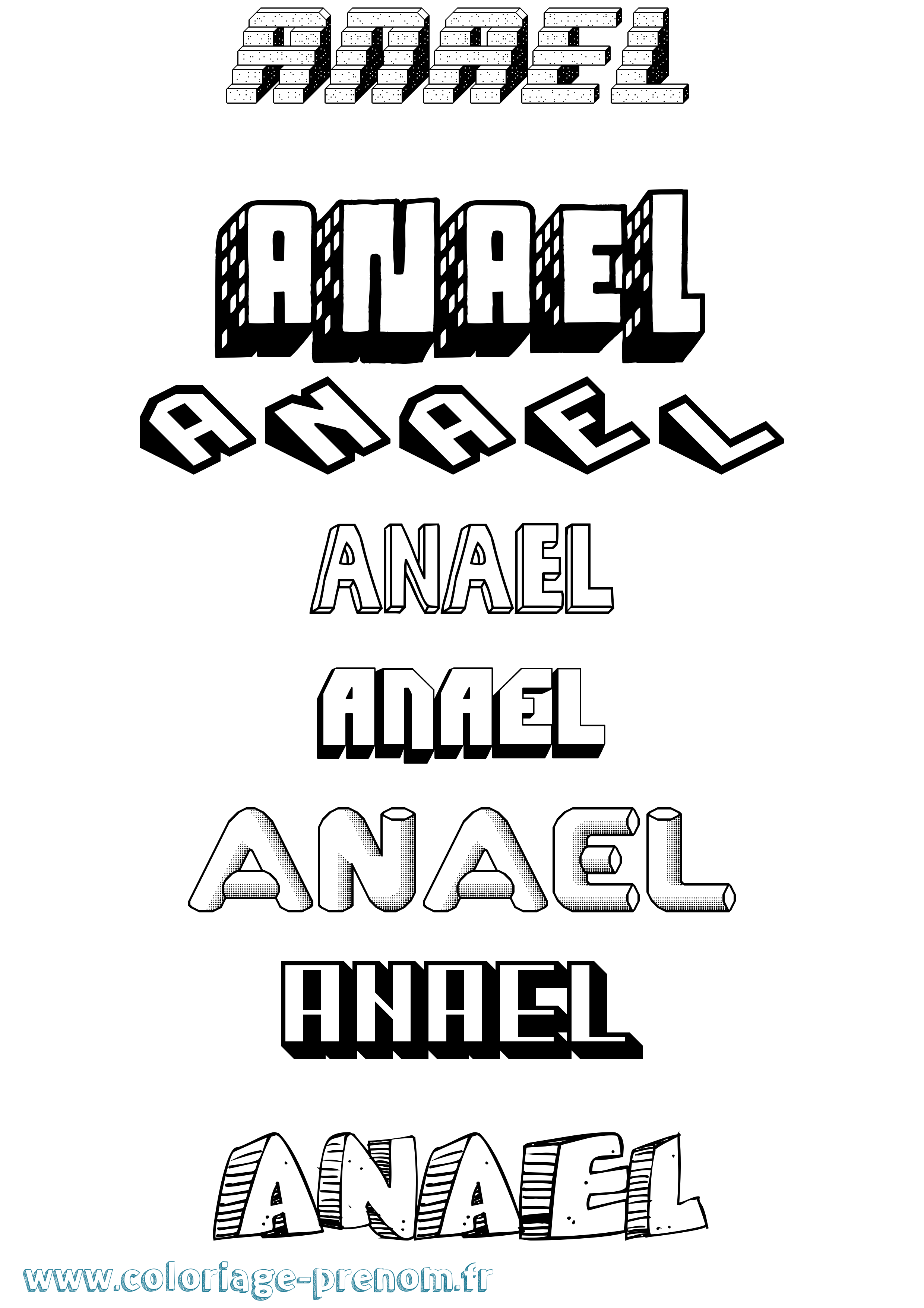 Coloriage Anael Coloriage prénom Anael