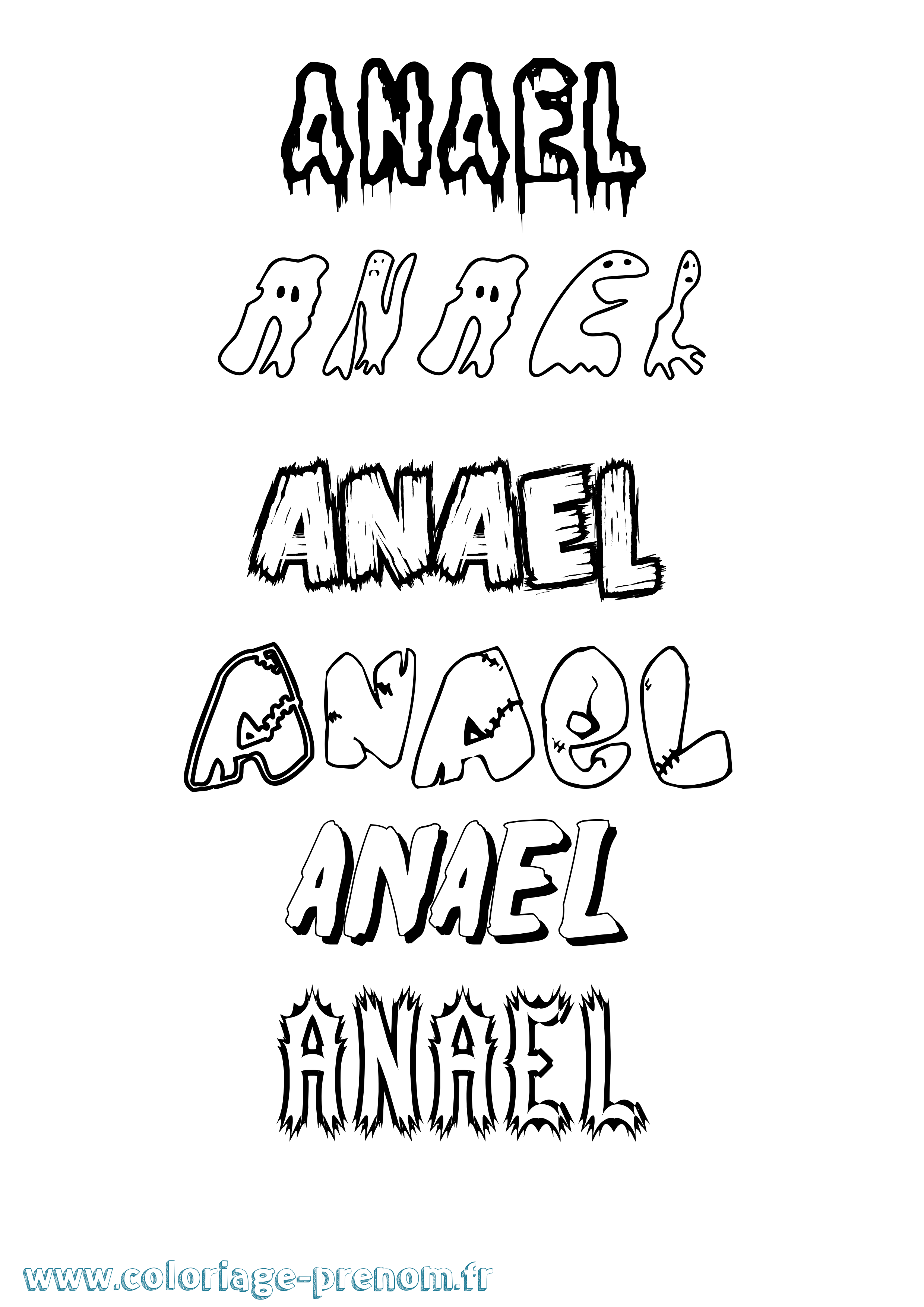 Coloriage Anael Coloriage prénom Anael