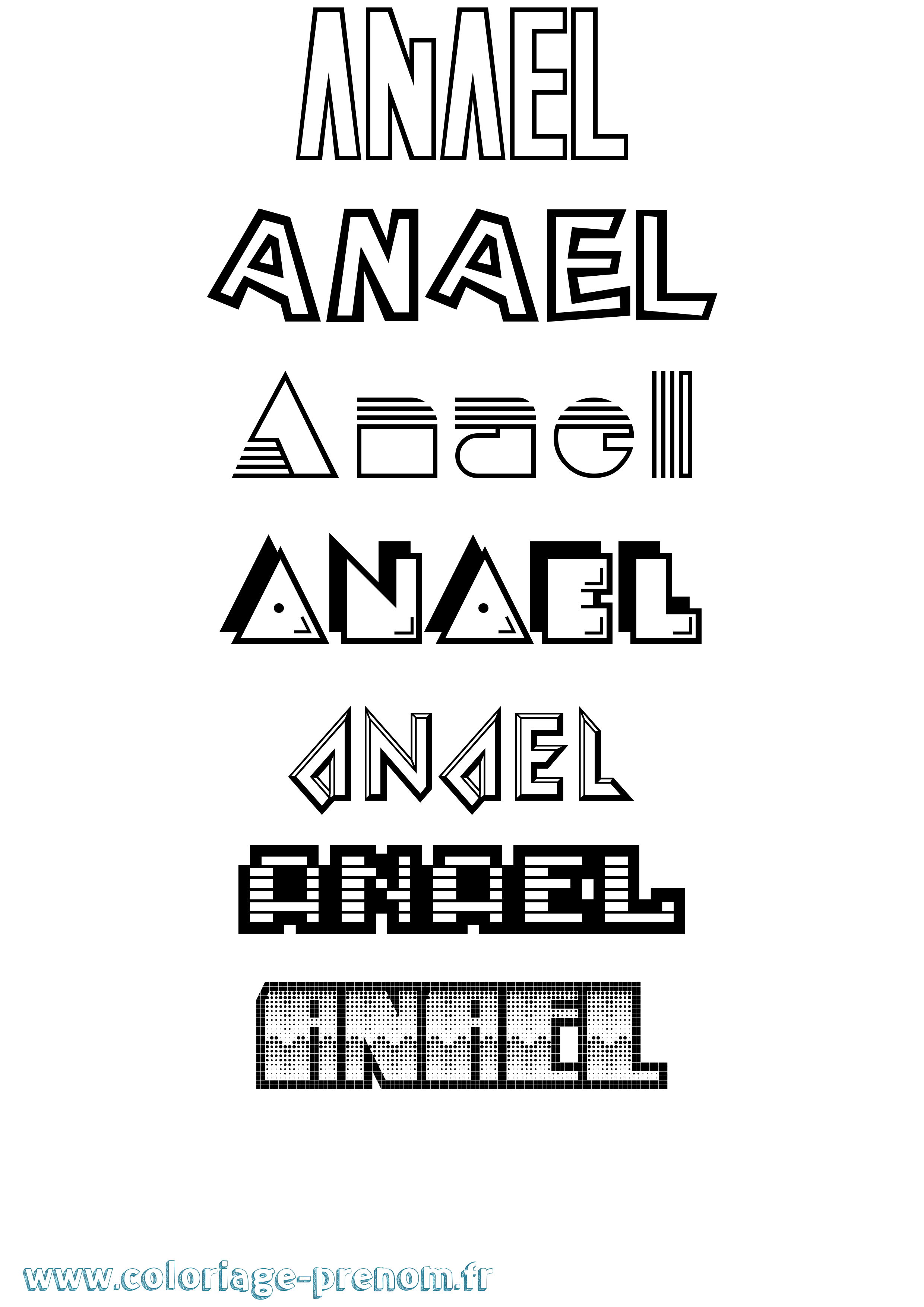 Coloriage Anael Coloriage prénom Anael