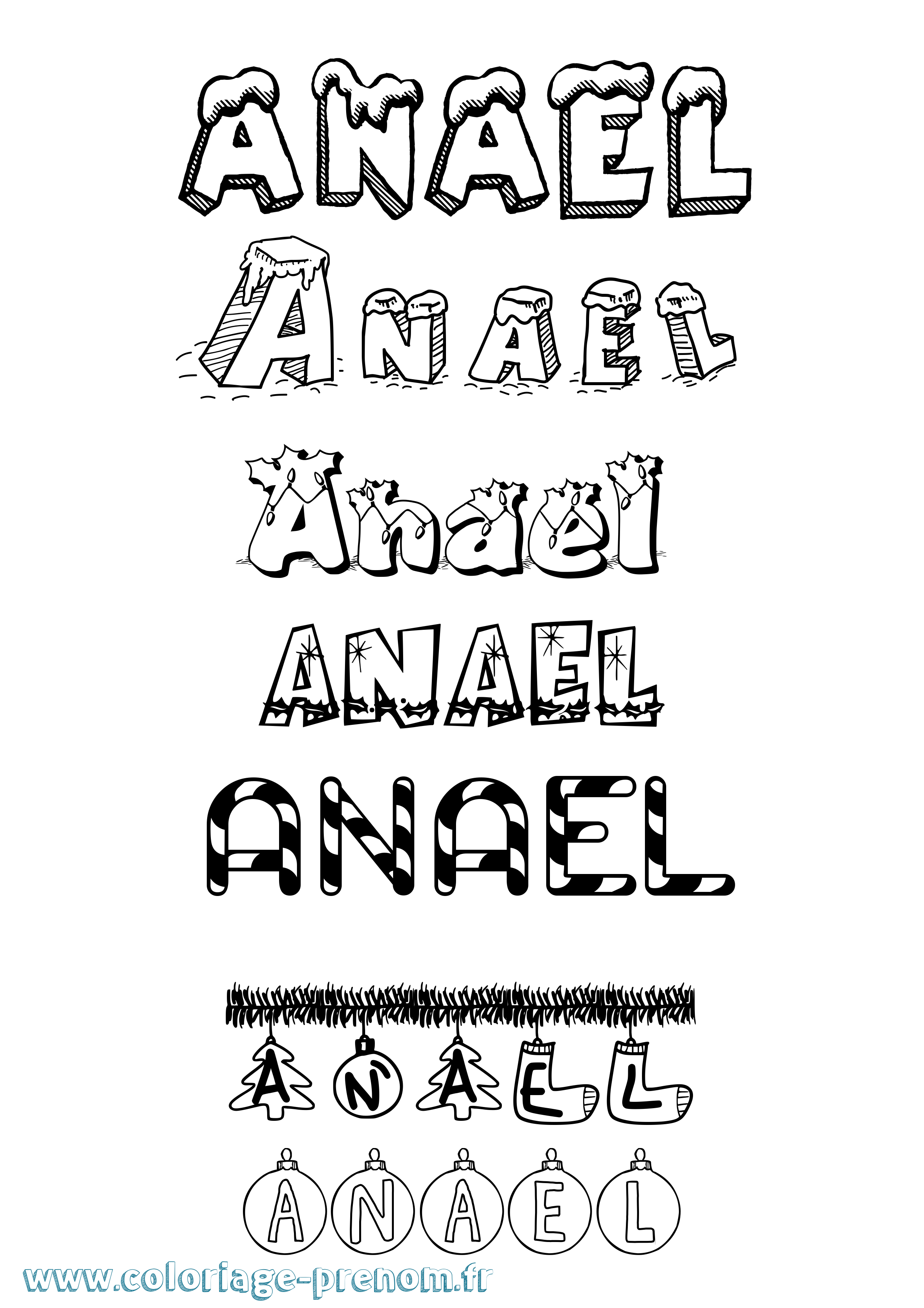 Coloriage Anael Coloriage prénom Anael