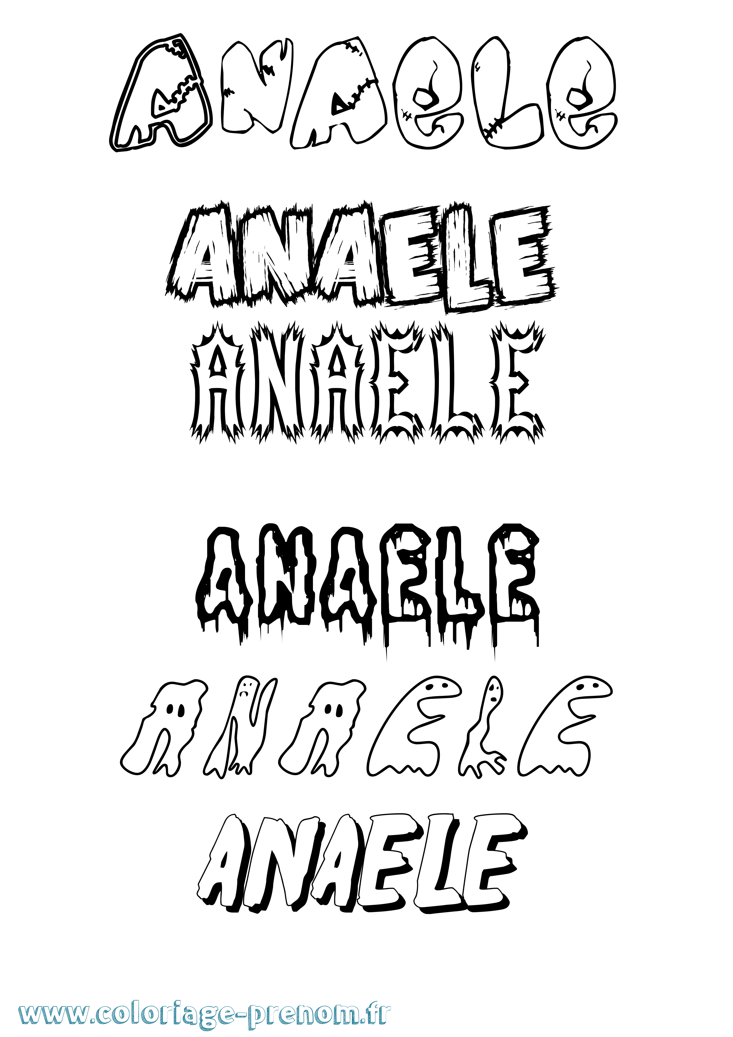 Coloriage prénom Anaele Frisson