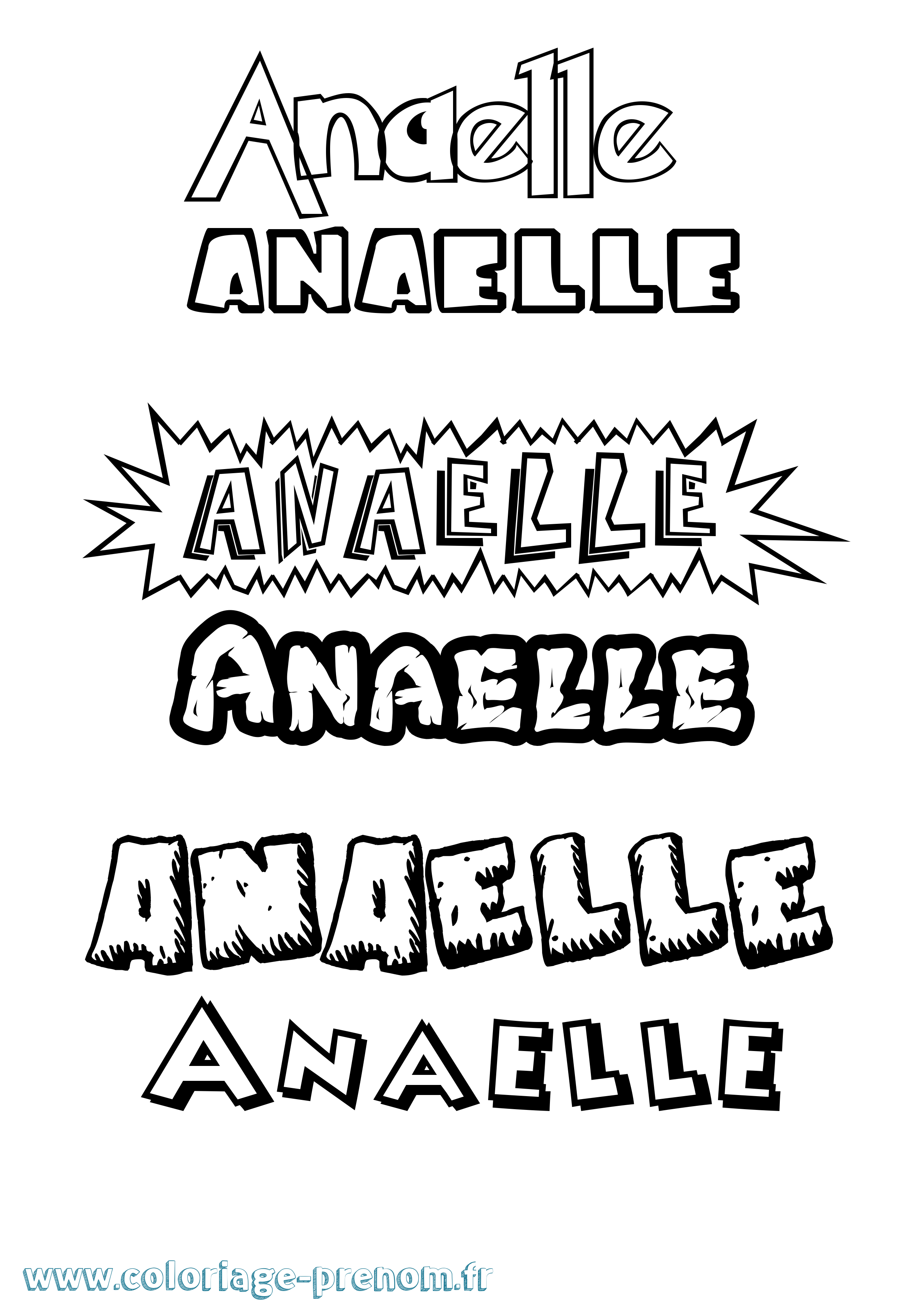 Coloriage prénom Anaelle Dessin Animé