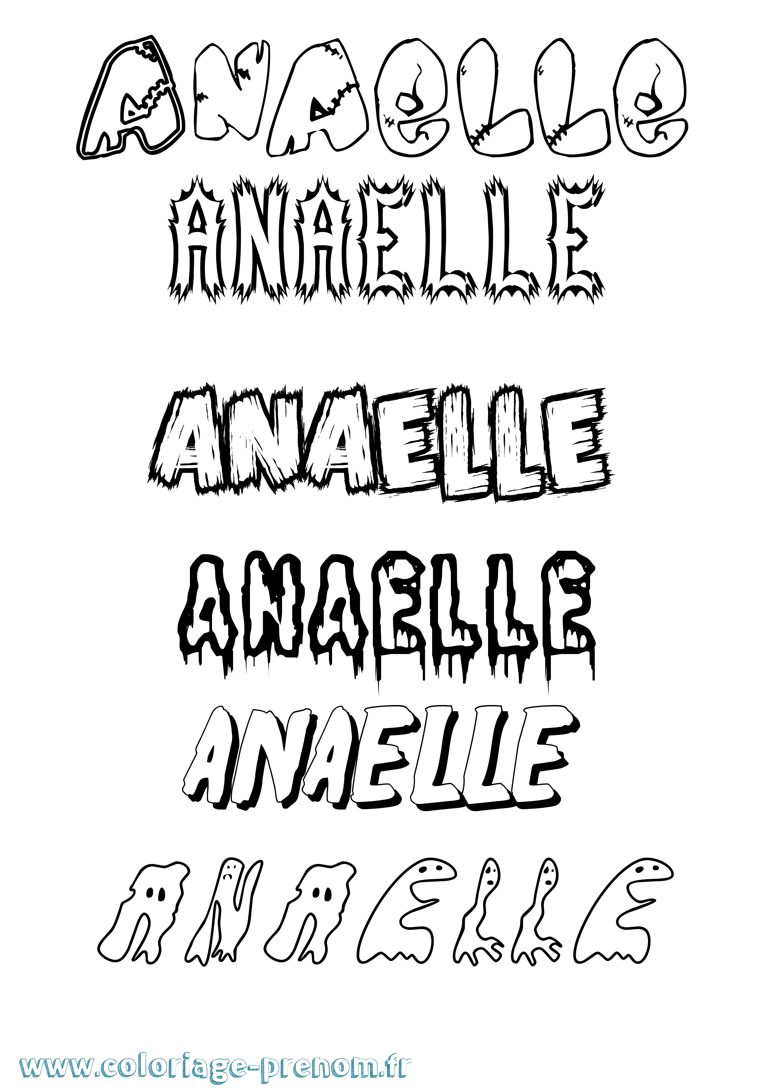 Coloriage prénom Anaelle Frisson