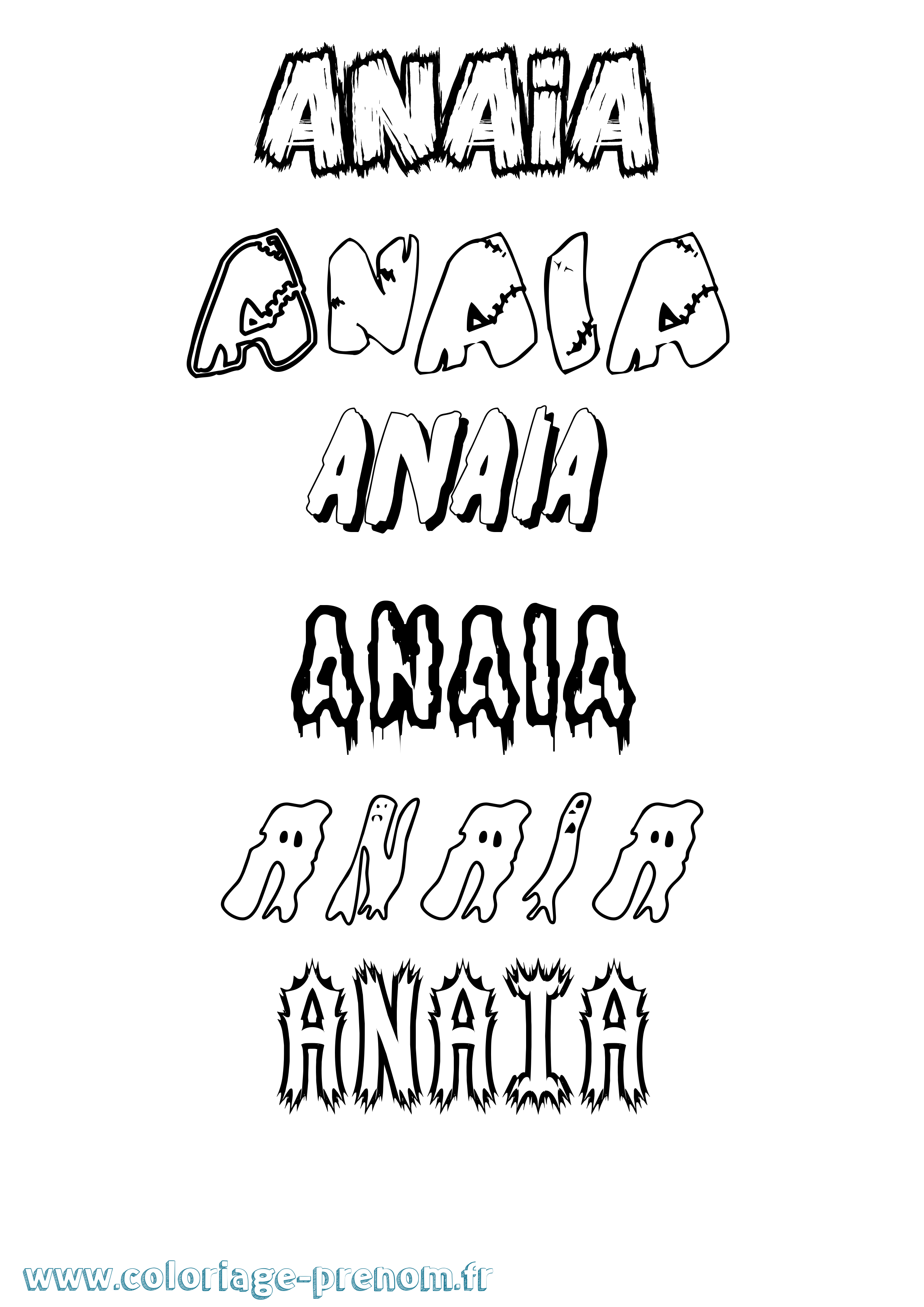 Coloriage Anaia Frisson Coloriage prénom Anaia Frisson