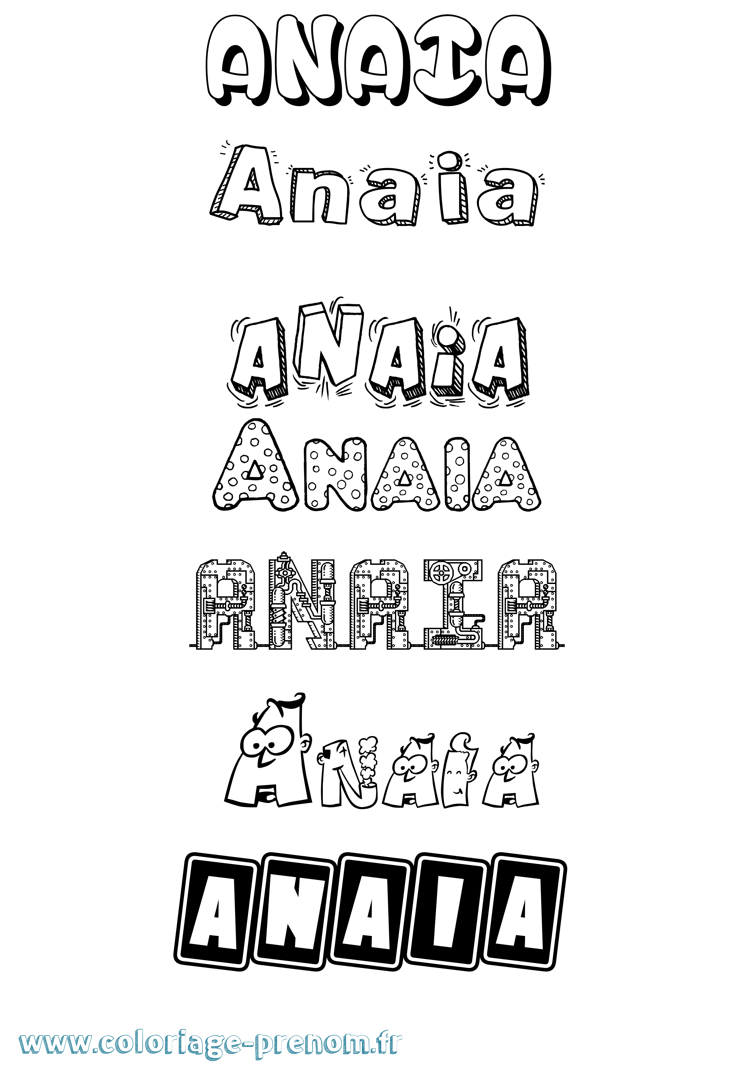 Coloriage Anaia Fun Coloriage prénom Anaia Fun