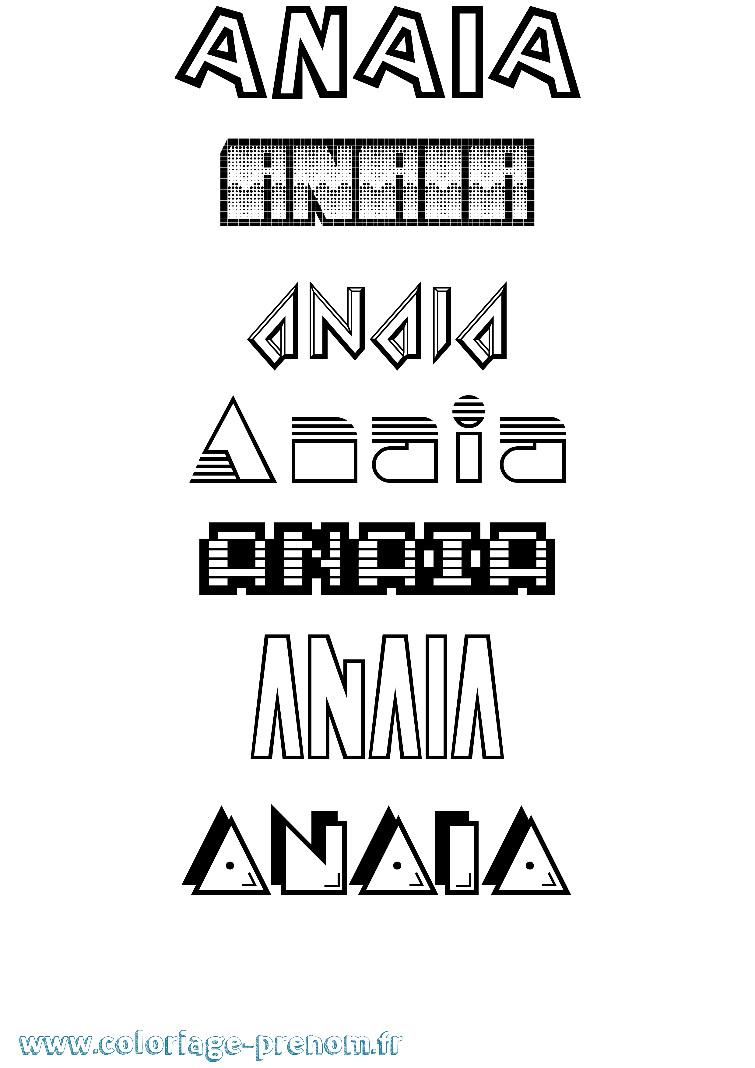Coloriage Anaia Jeux Vidéos Coloriage prénom Anaia Jeux Vidéos