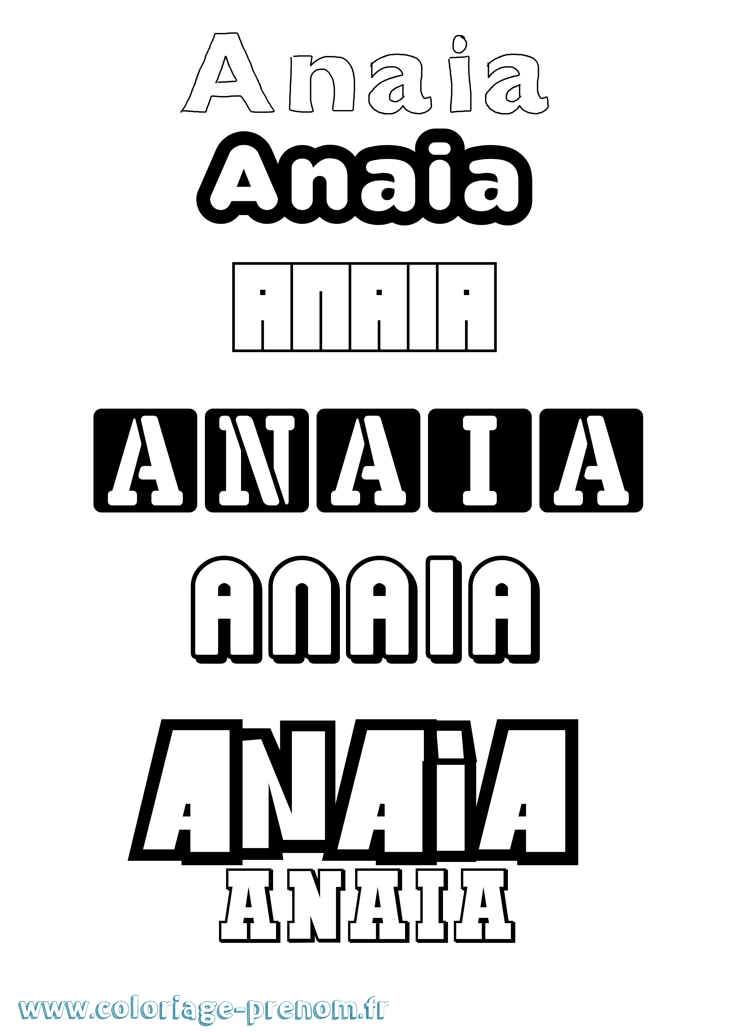 Coloriage Anaia Simple Coloriage prénom Anaia Simple