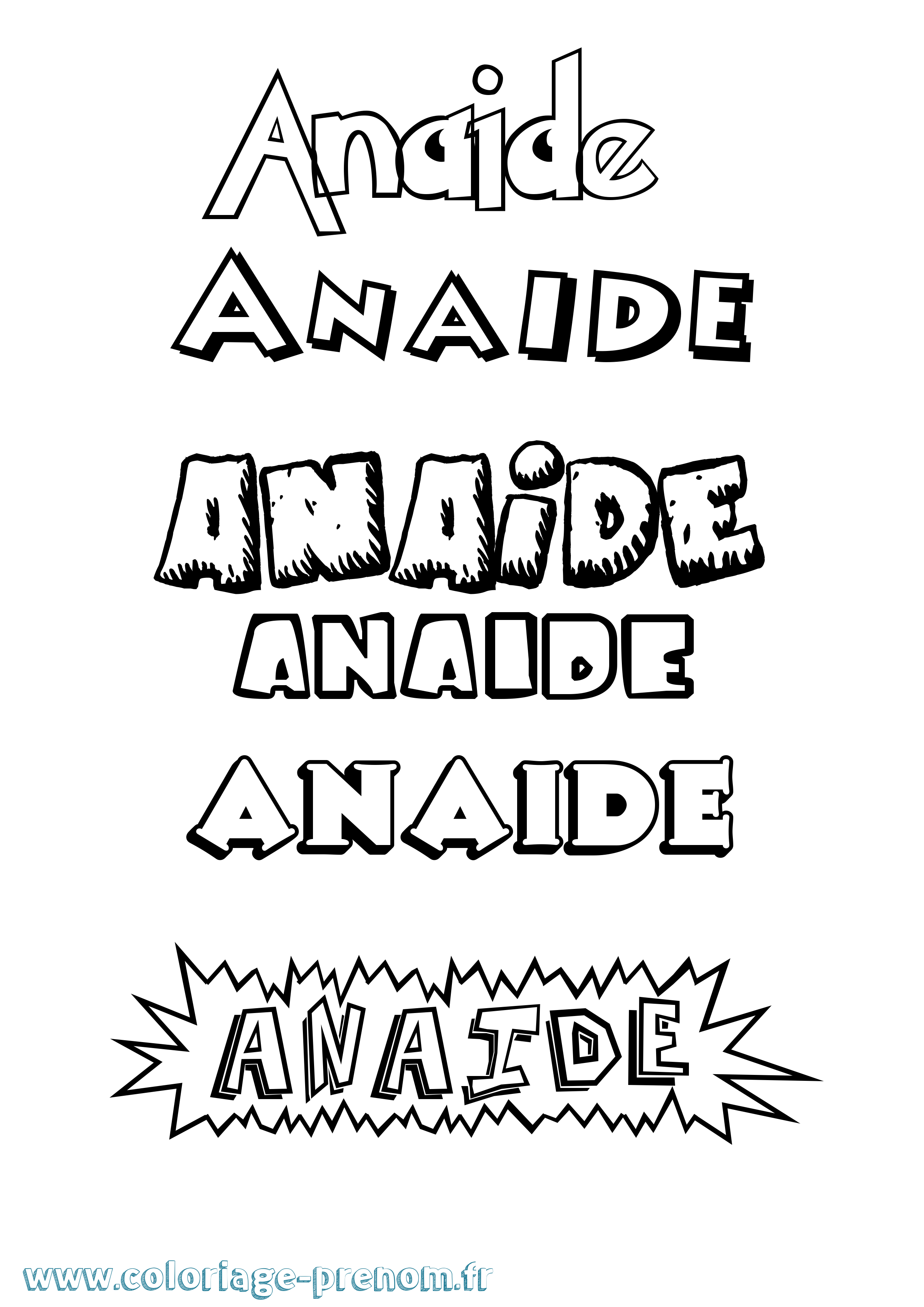 Coloriage prénom Anaide Dessin Animé