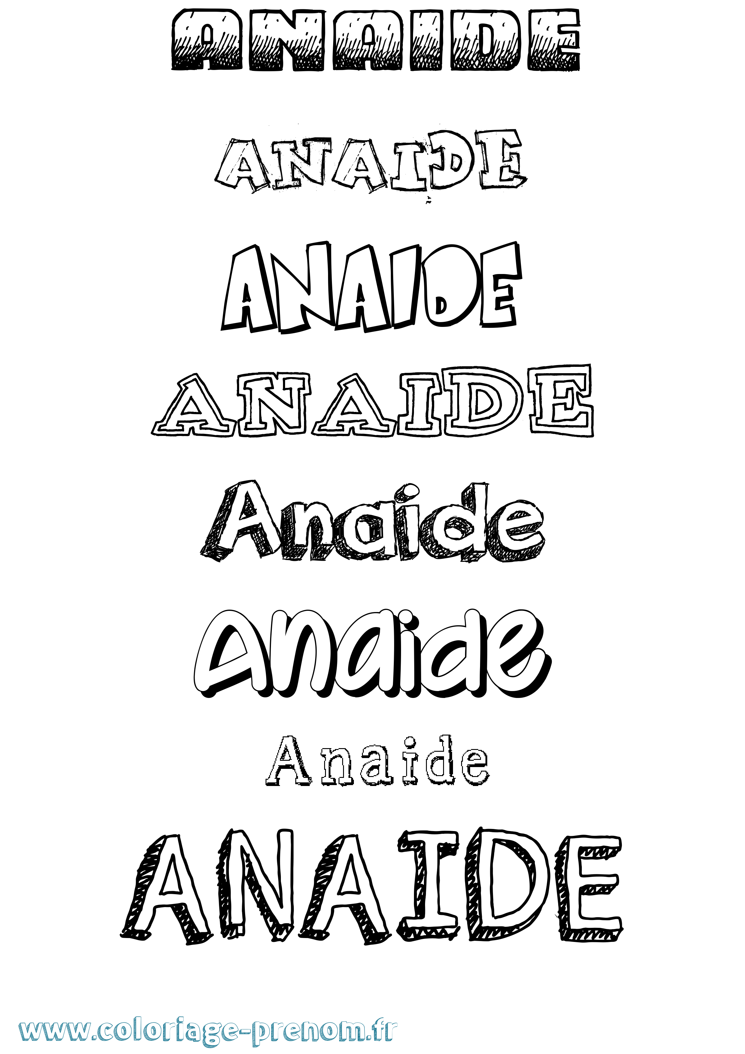 Coloriage prénom Anaide Dessiné