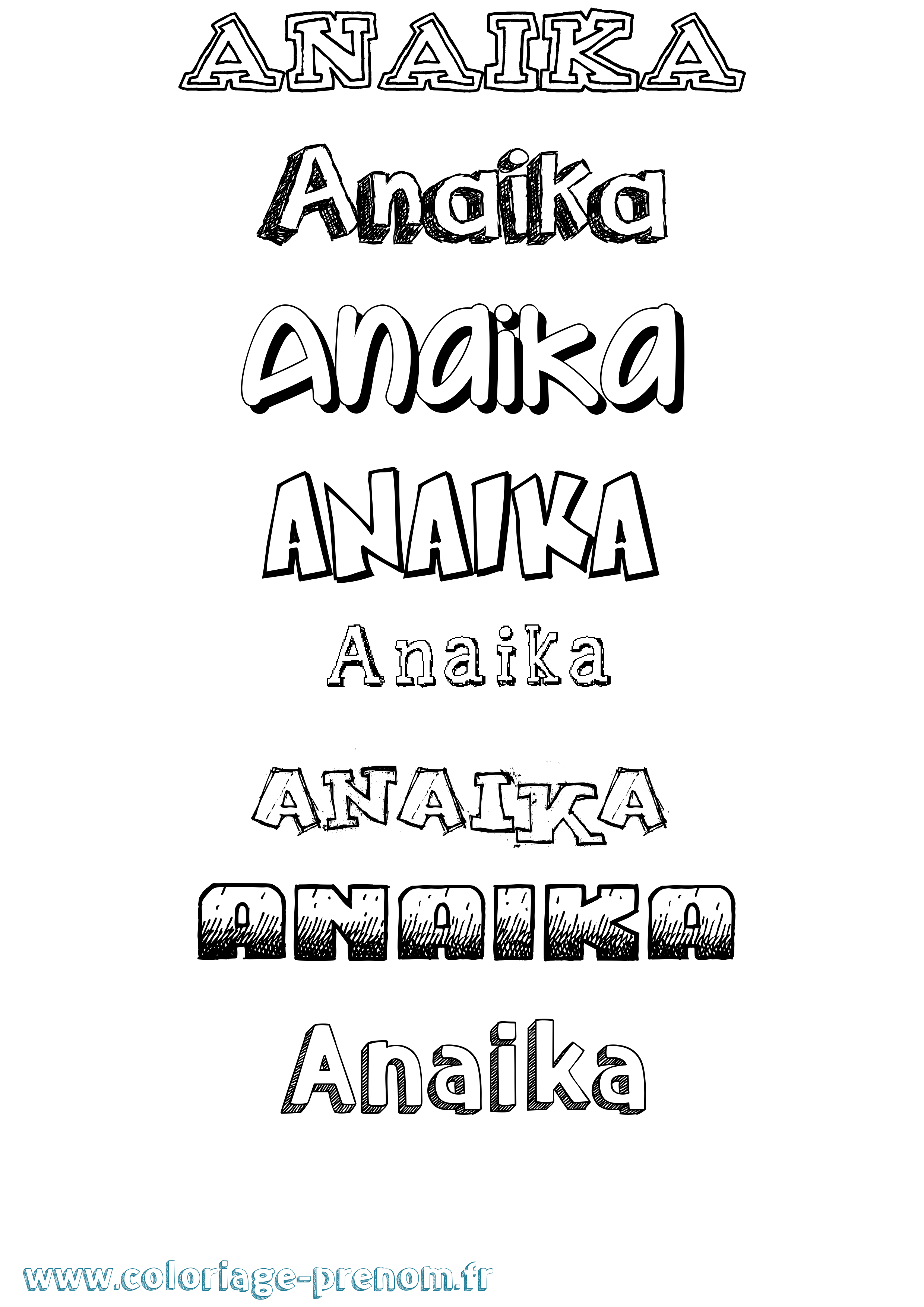 Coloriage prénom Anaika Dessiné