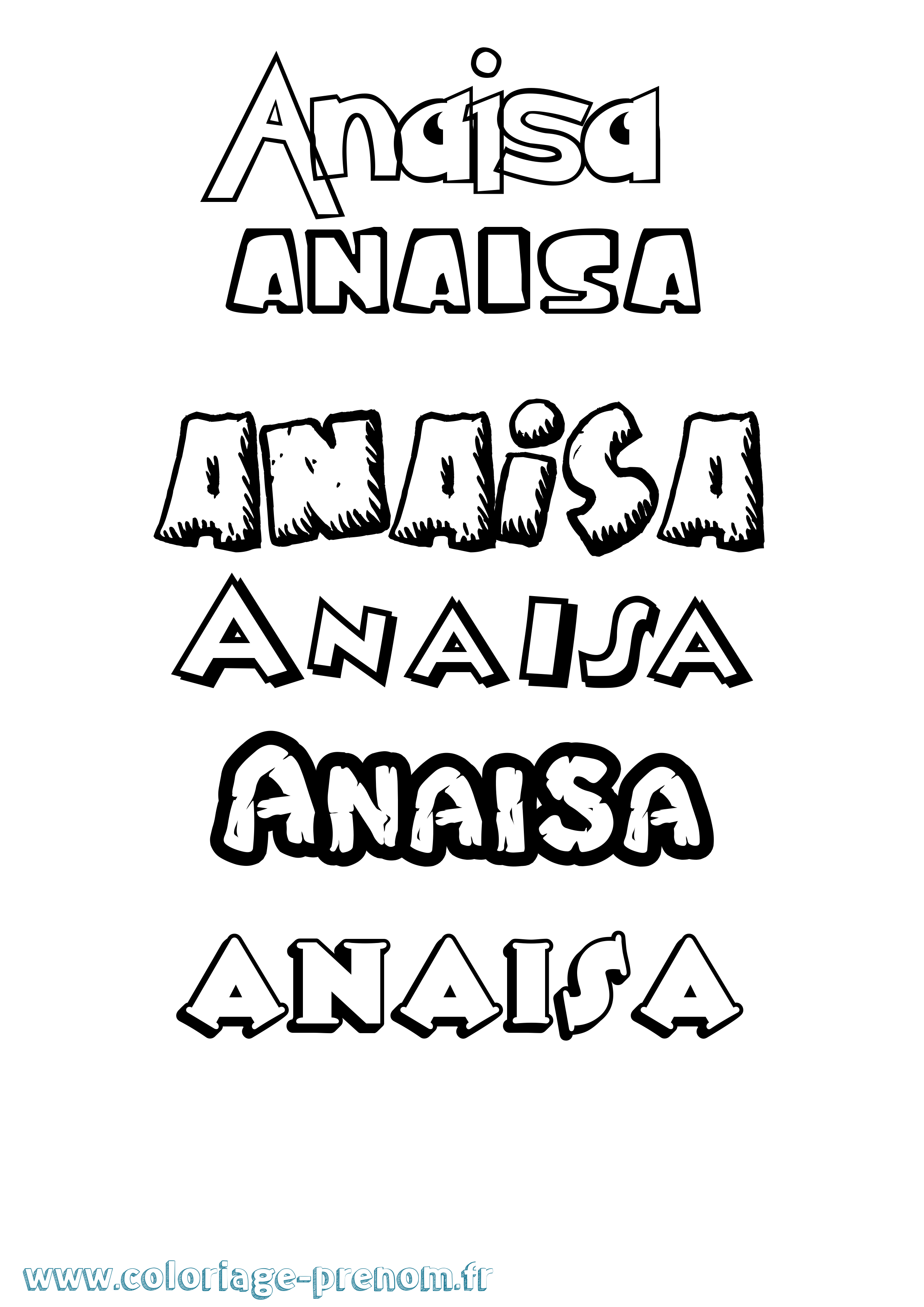 Coloriage prénom Anaisa Dessin Animé