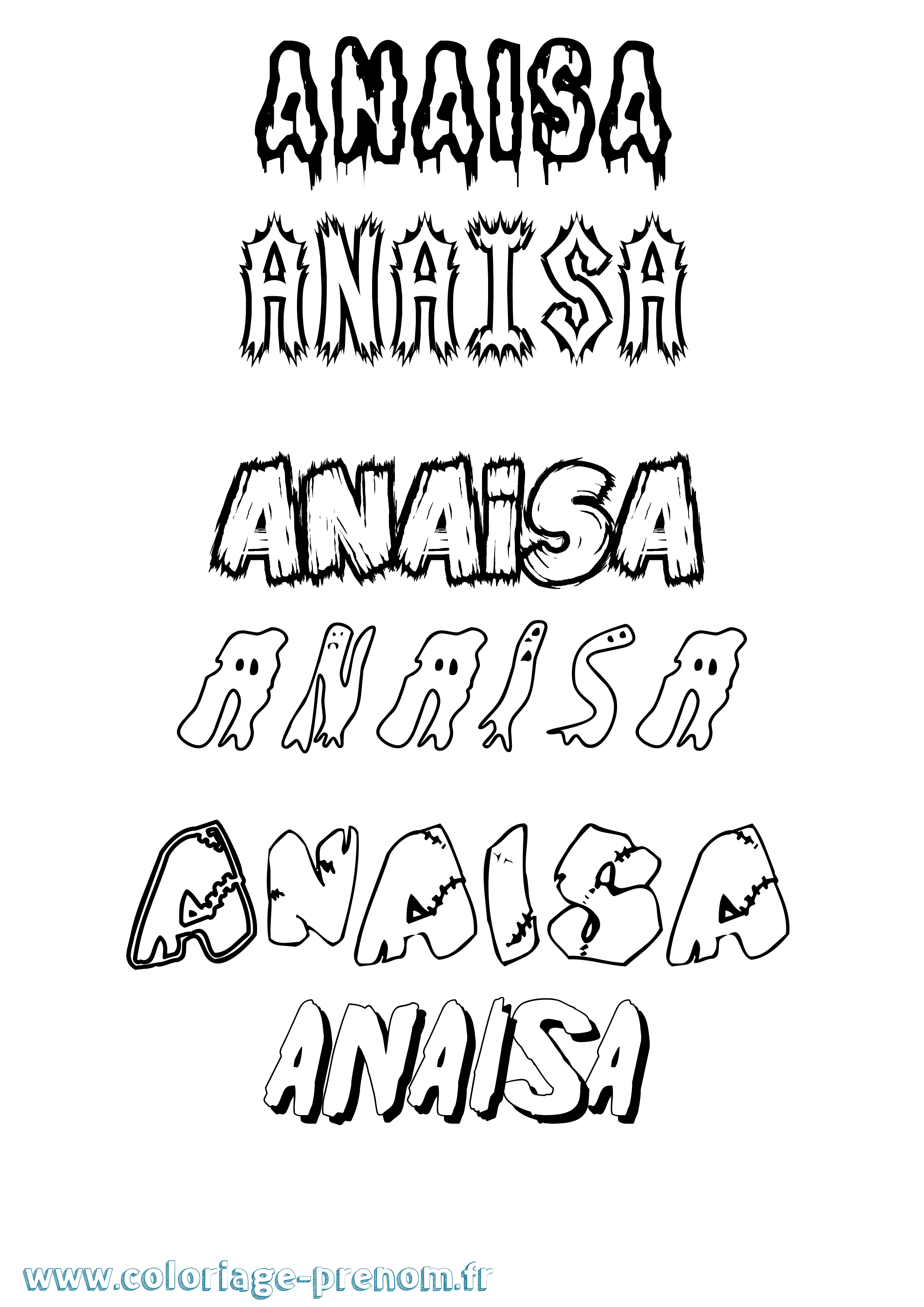Coloriage prénom Anaisa Frisson