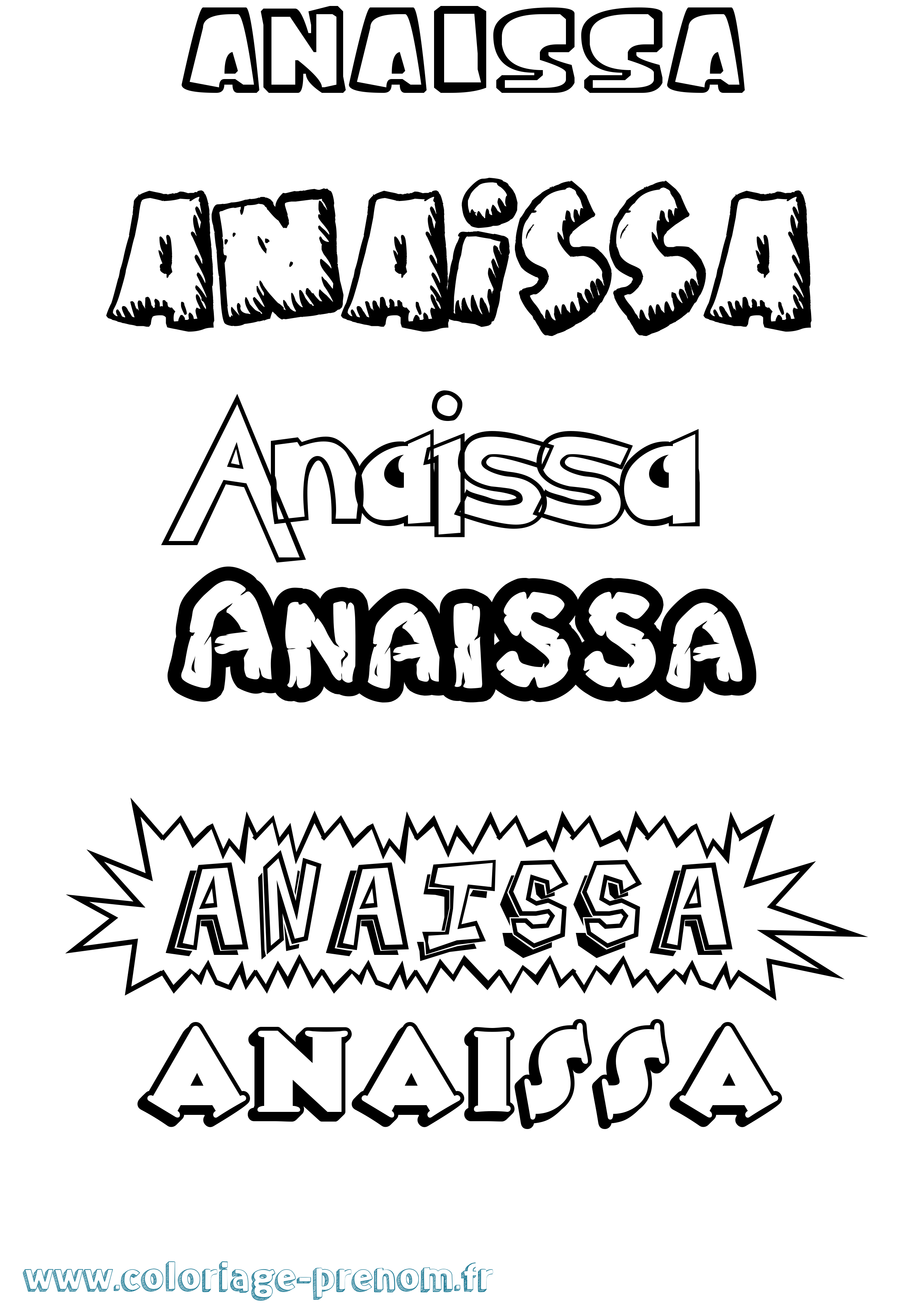 Coloriage Anaissa Dessin Animé Coloriage prénom Anaissa Dessin Animé