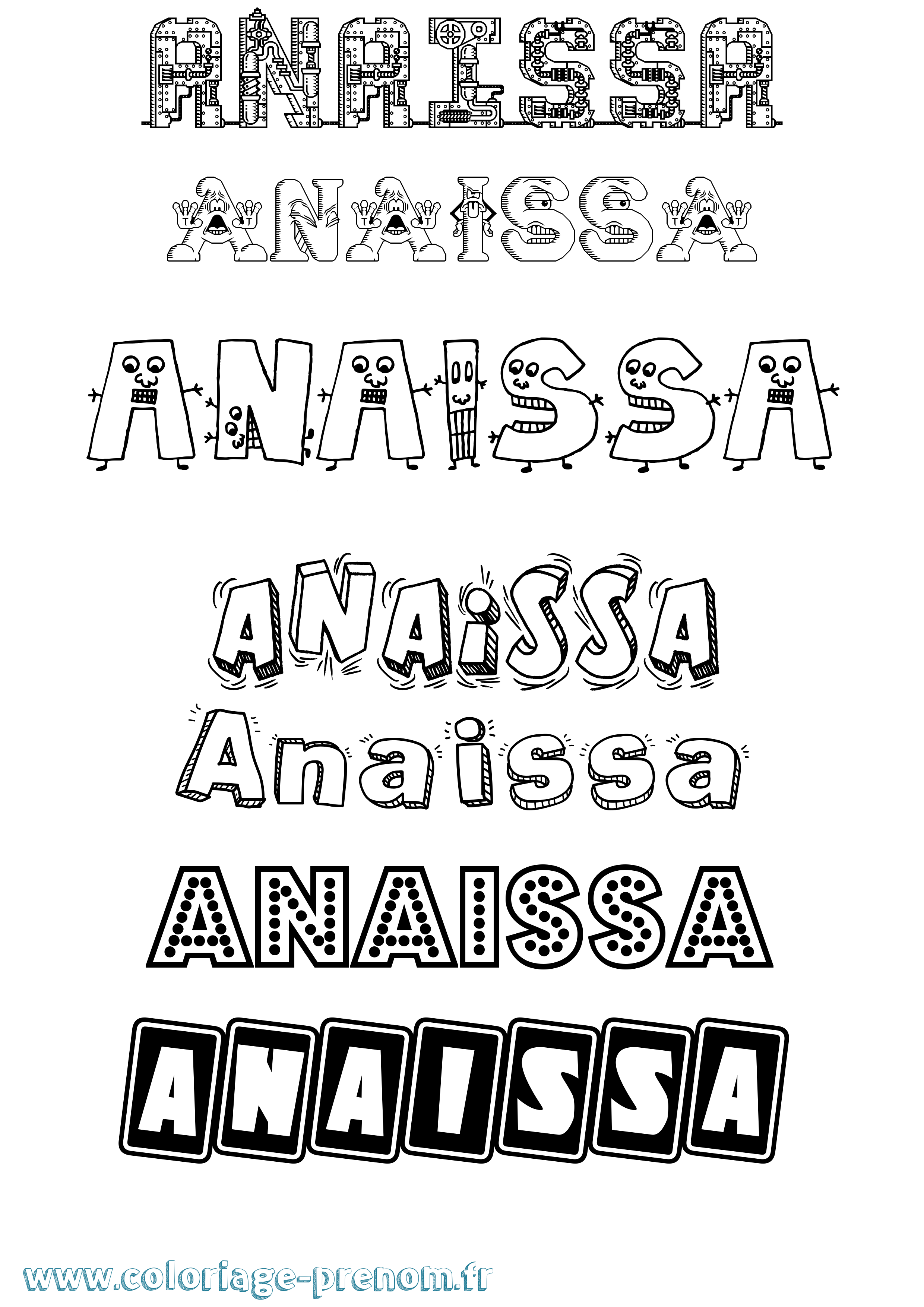 Coloriage Anaissa Fun Coloriage prénom Anaissa Fun
