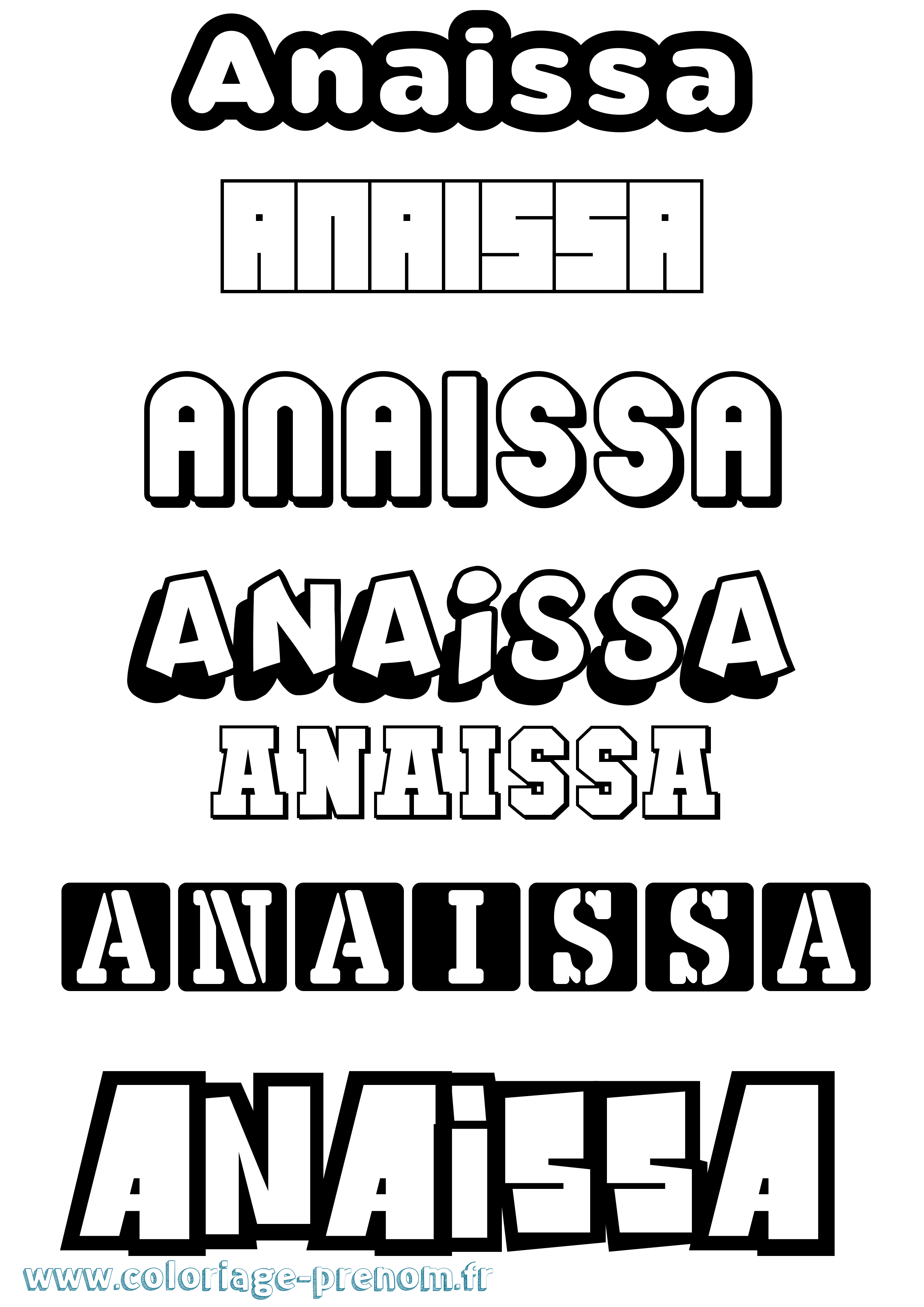 Coloriage Anaissa Simple Coloriage prénom Anaissa Simple