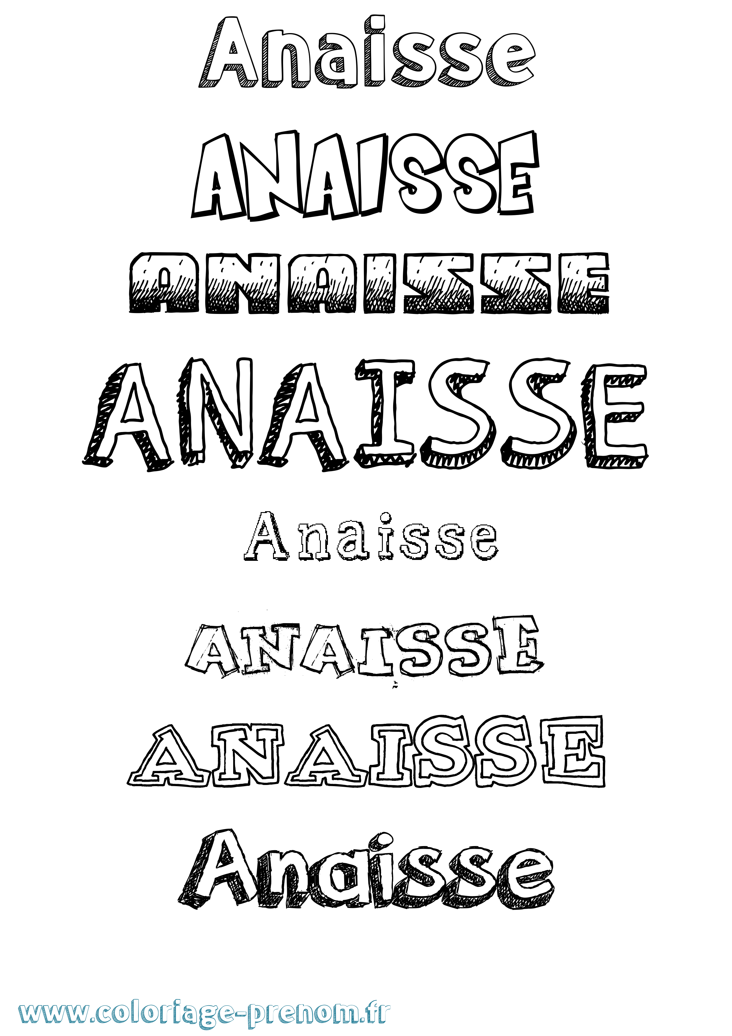 Coloriage prénom Anaisse Dessiné