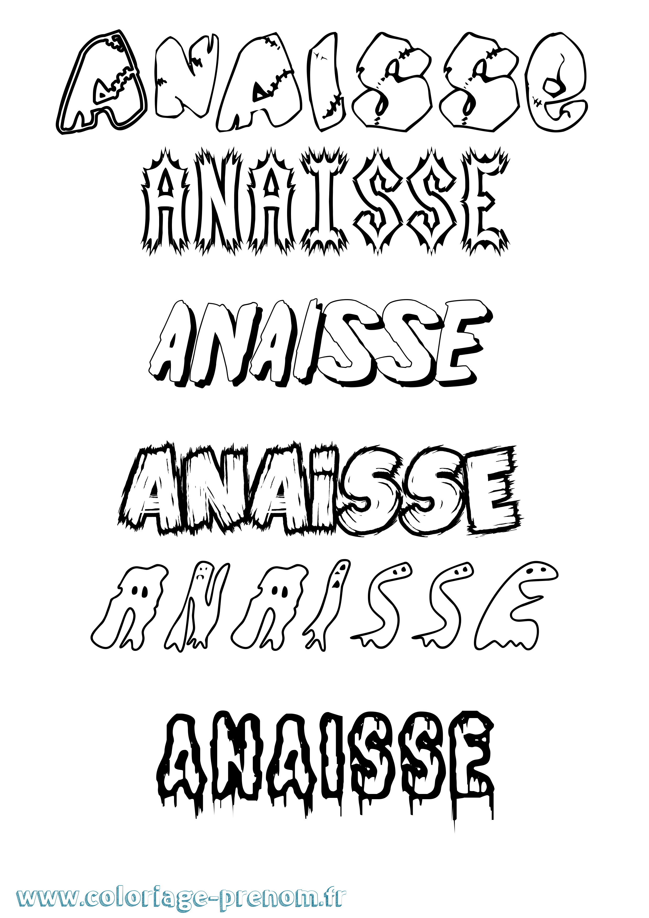Coloriage prénom Anaisse Frisson