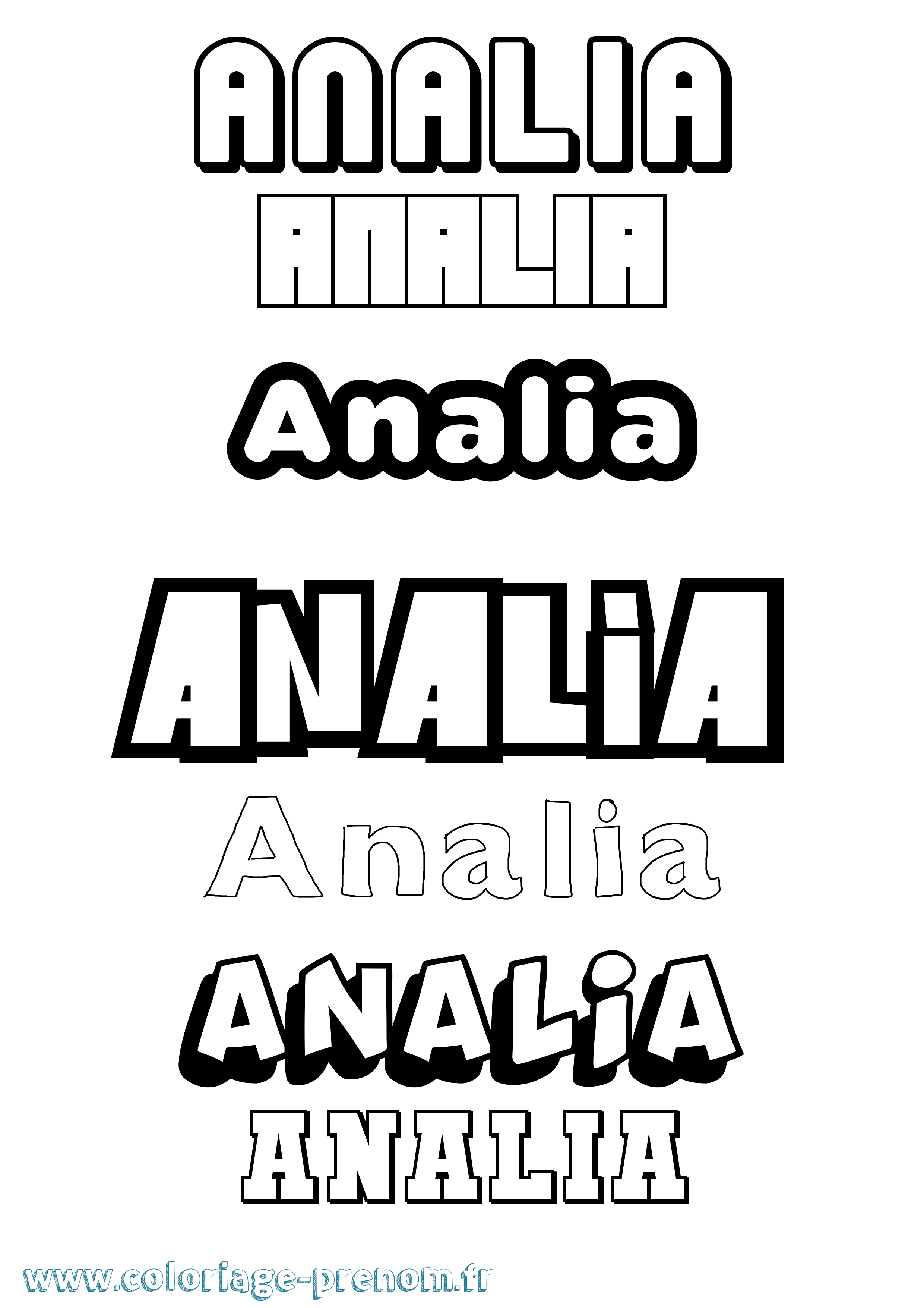 Coloriage prénom Analia Simple