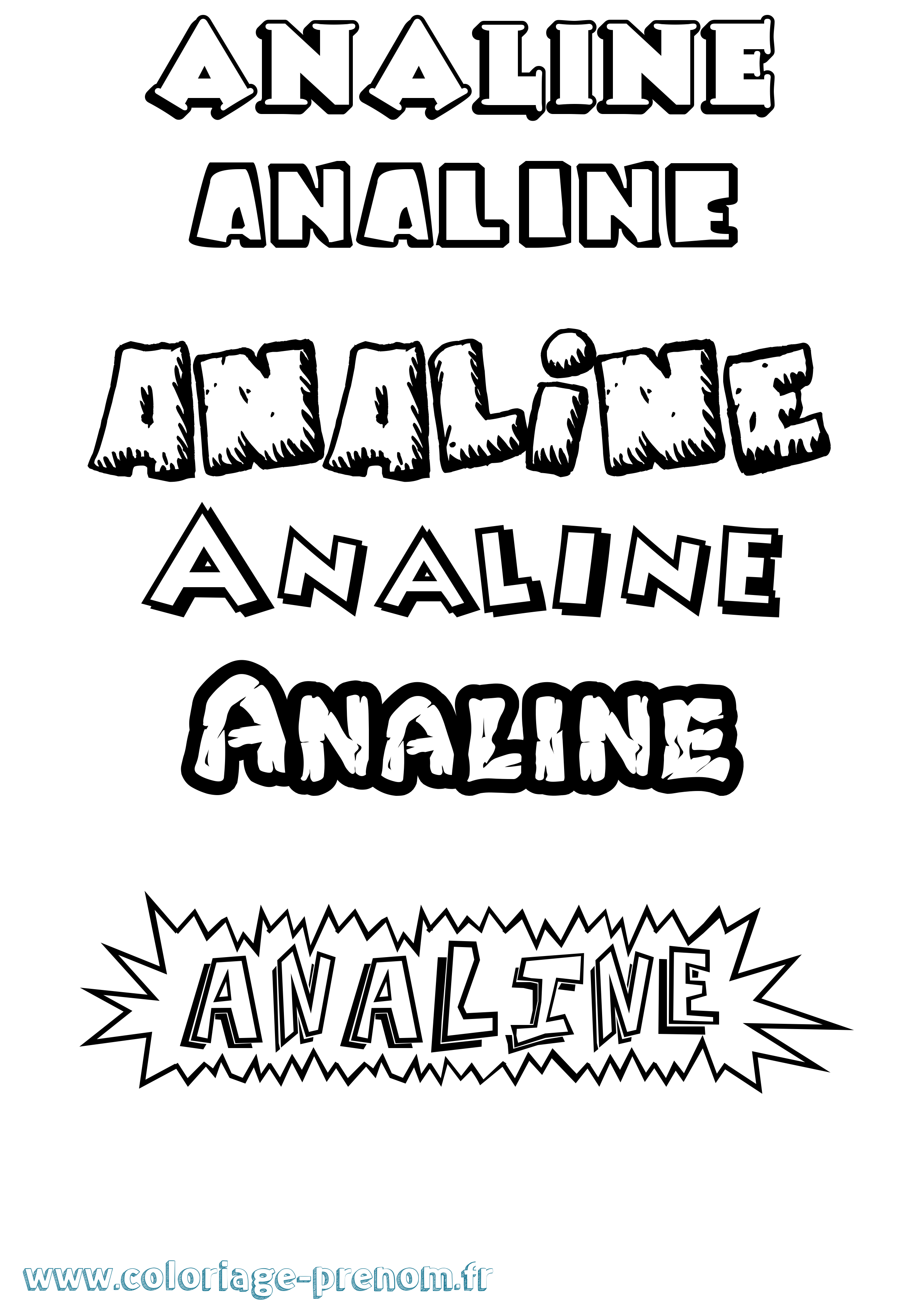 Coloriage prénom Analine Dessin Animé
