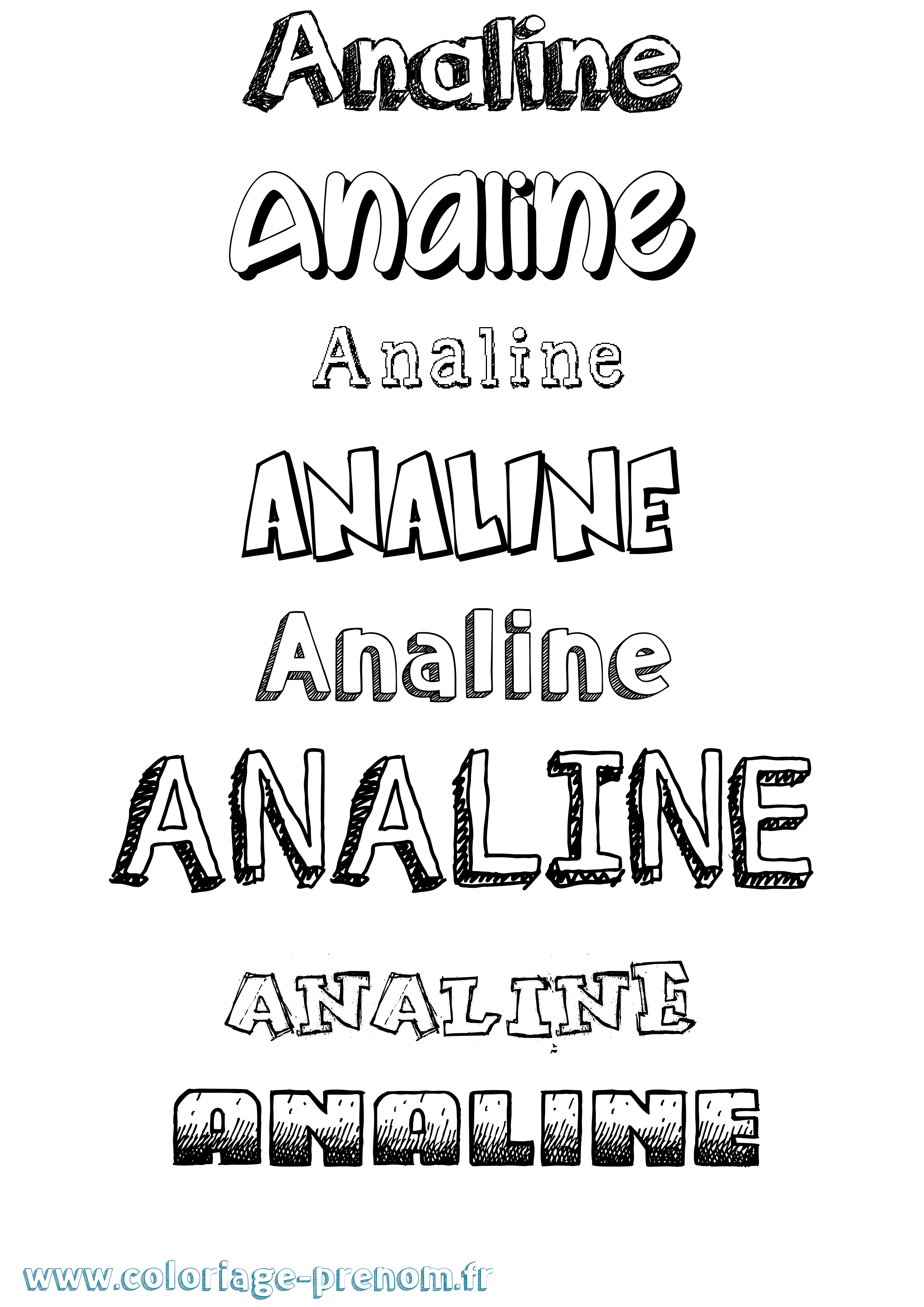 Coloriage prénom Analine Dessiné