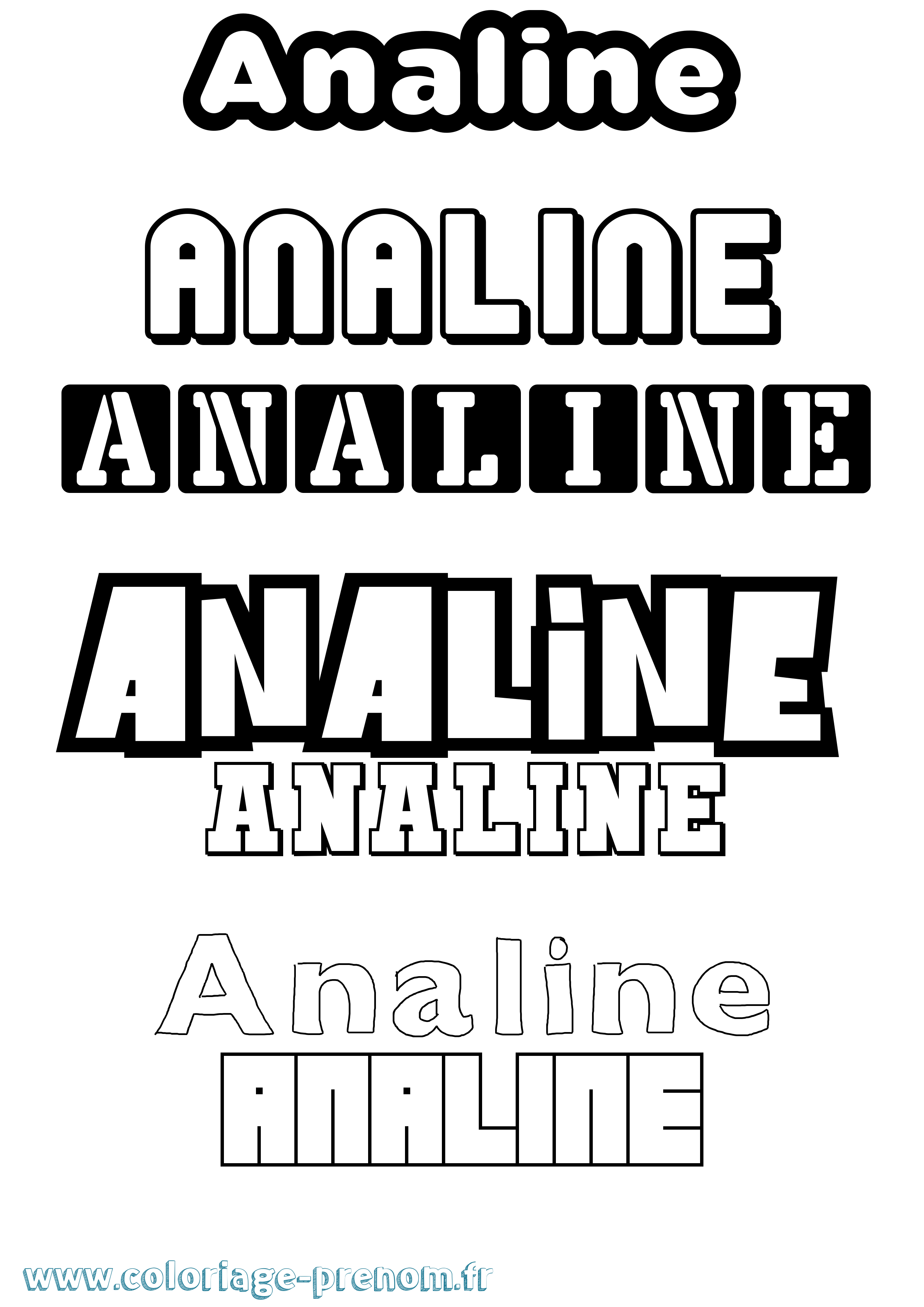 Coloriage prénom Analine Simple