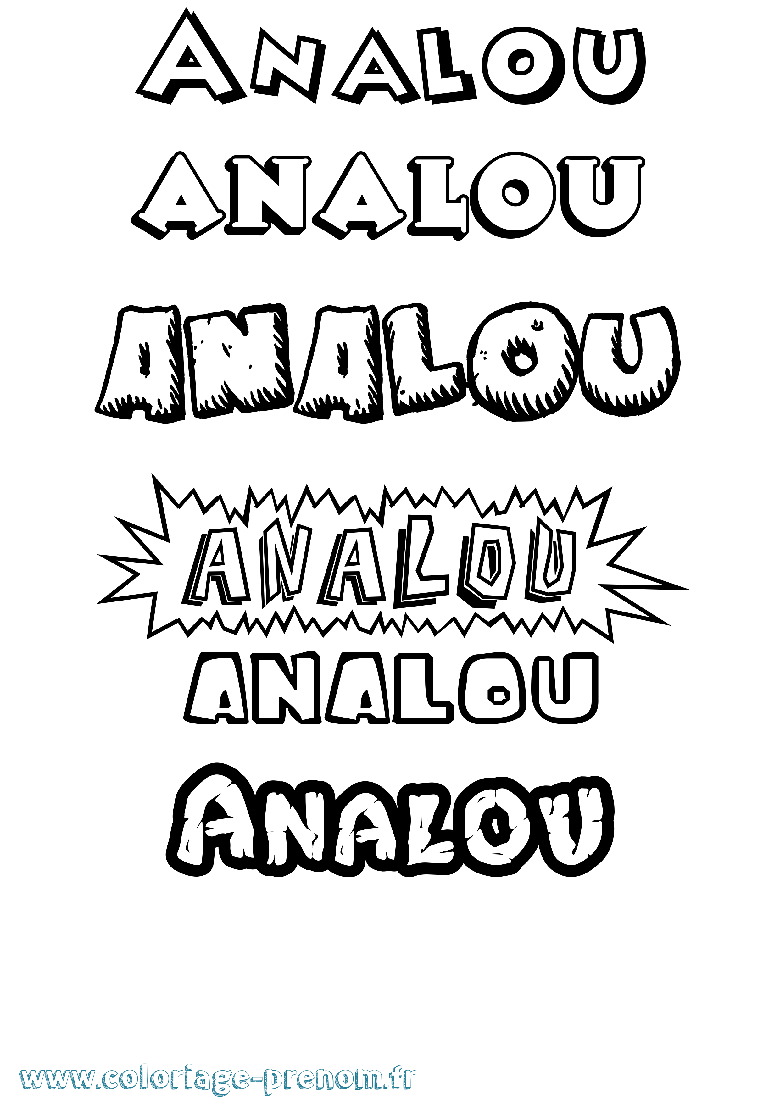 Coloriage prénom Analou Dessin Animé