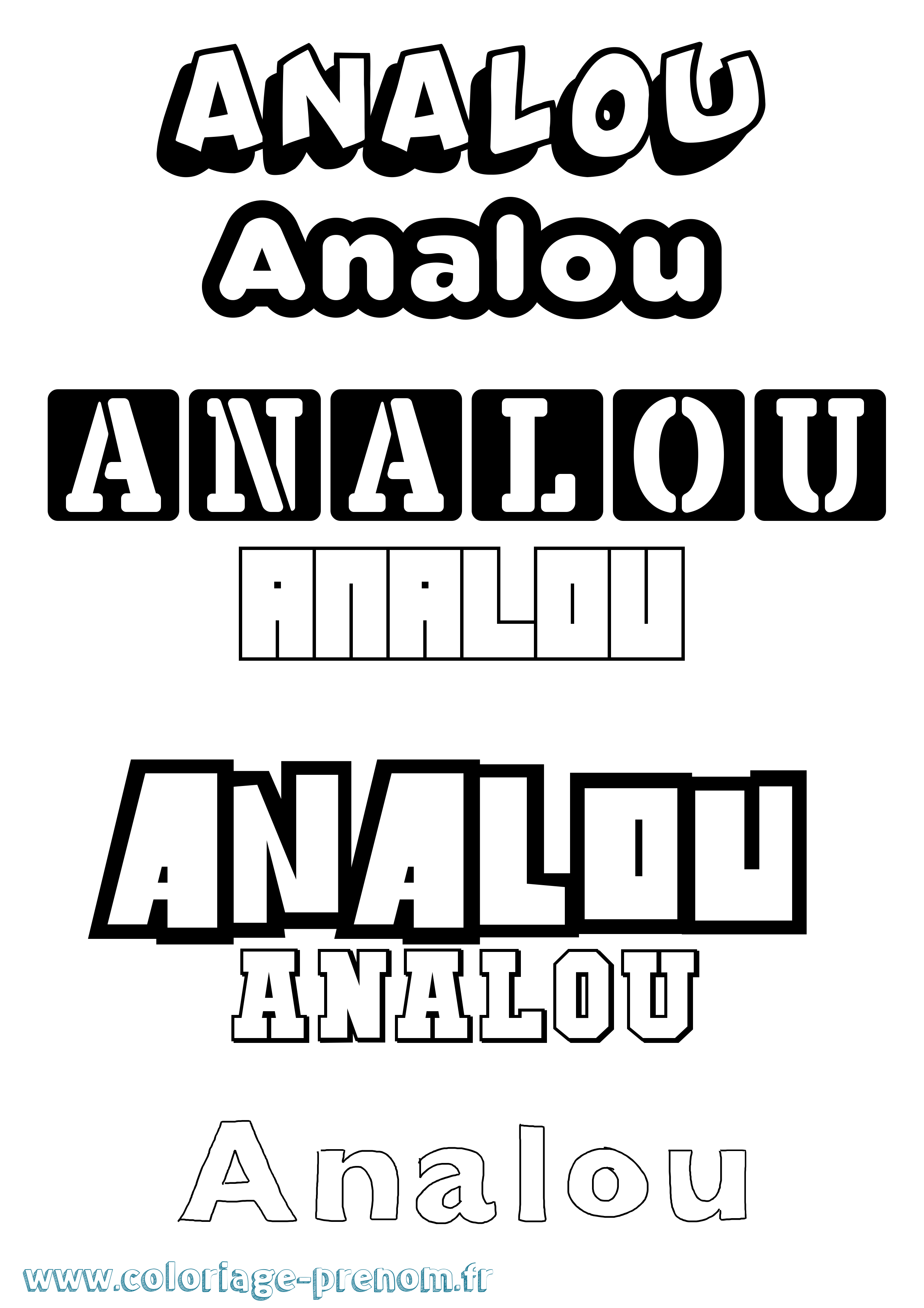 Coloriage prénom Analou Simple