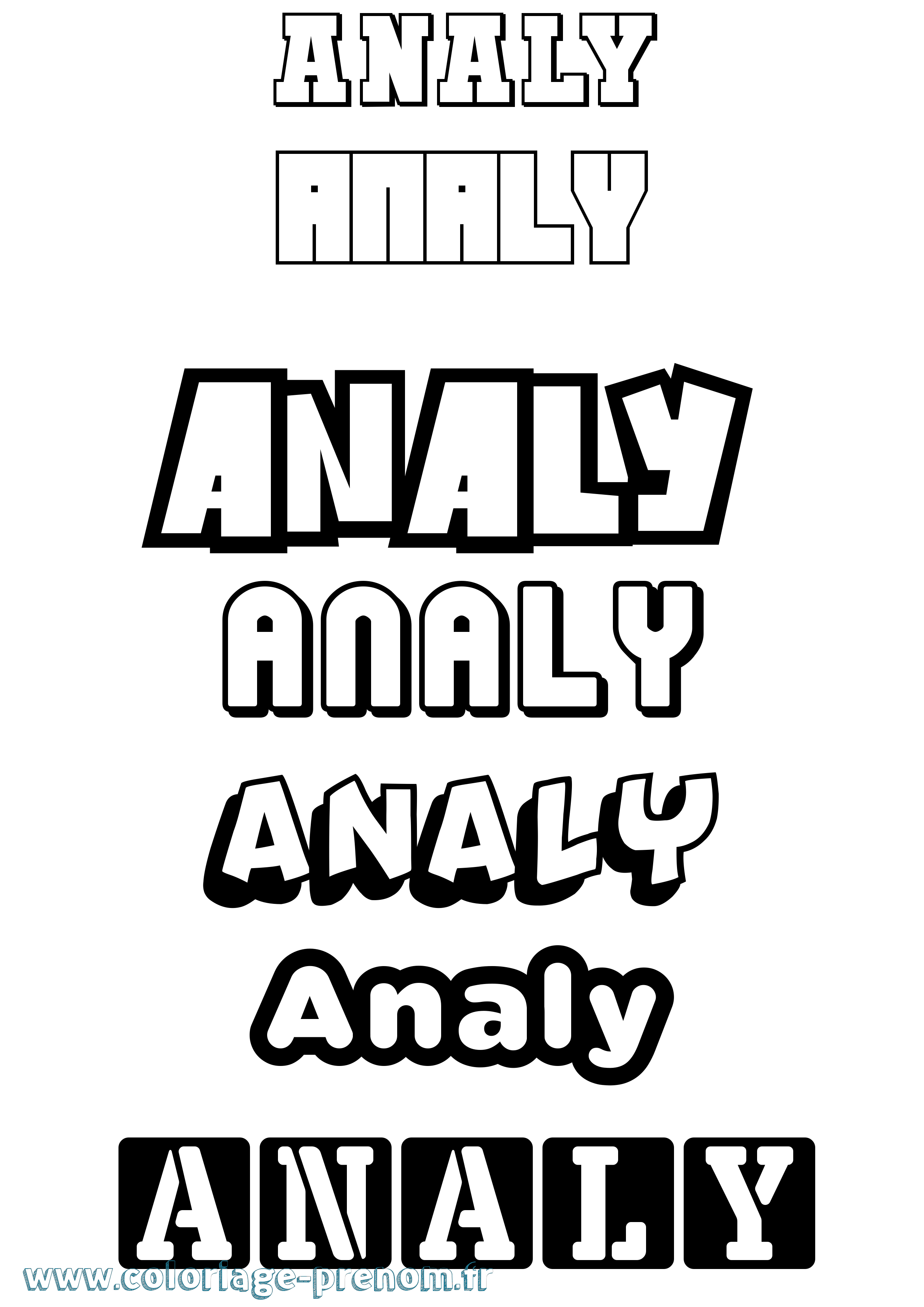 Coloriage prénom Analy Simple