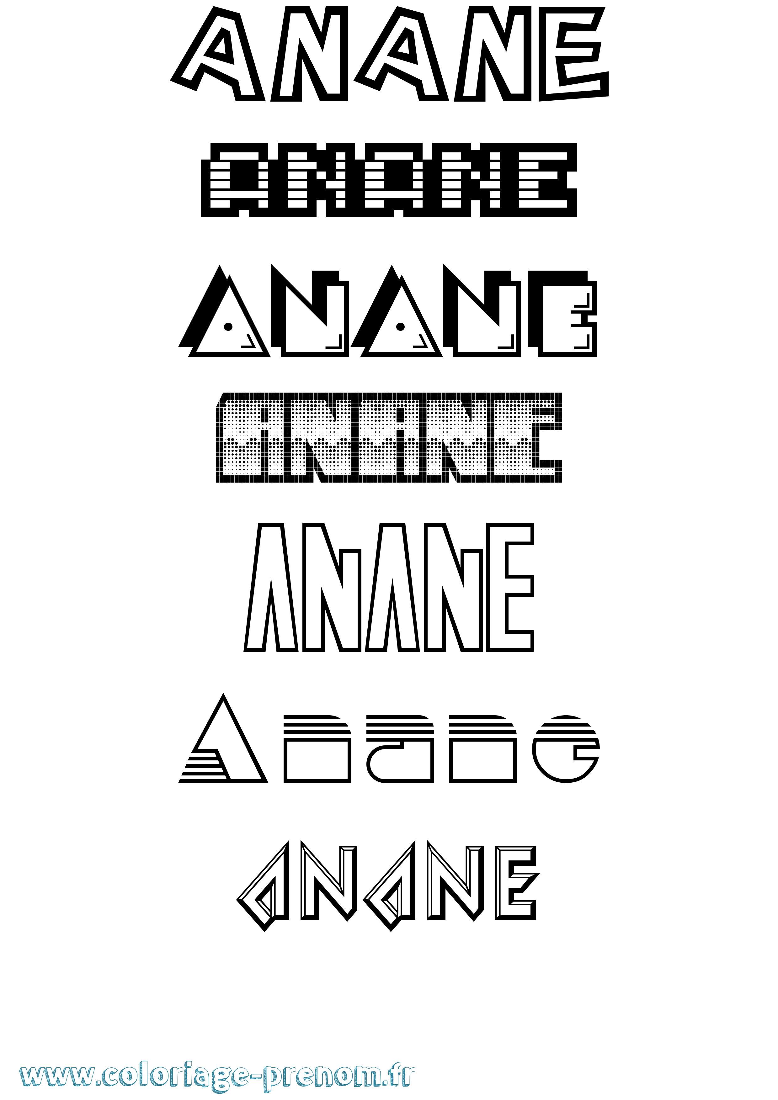 Coloriage Anane Jeux Vidéos Coloriage prénom Anane Jeux Vidéos