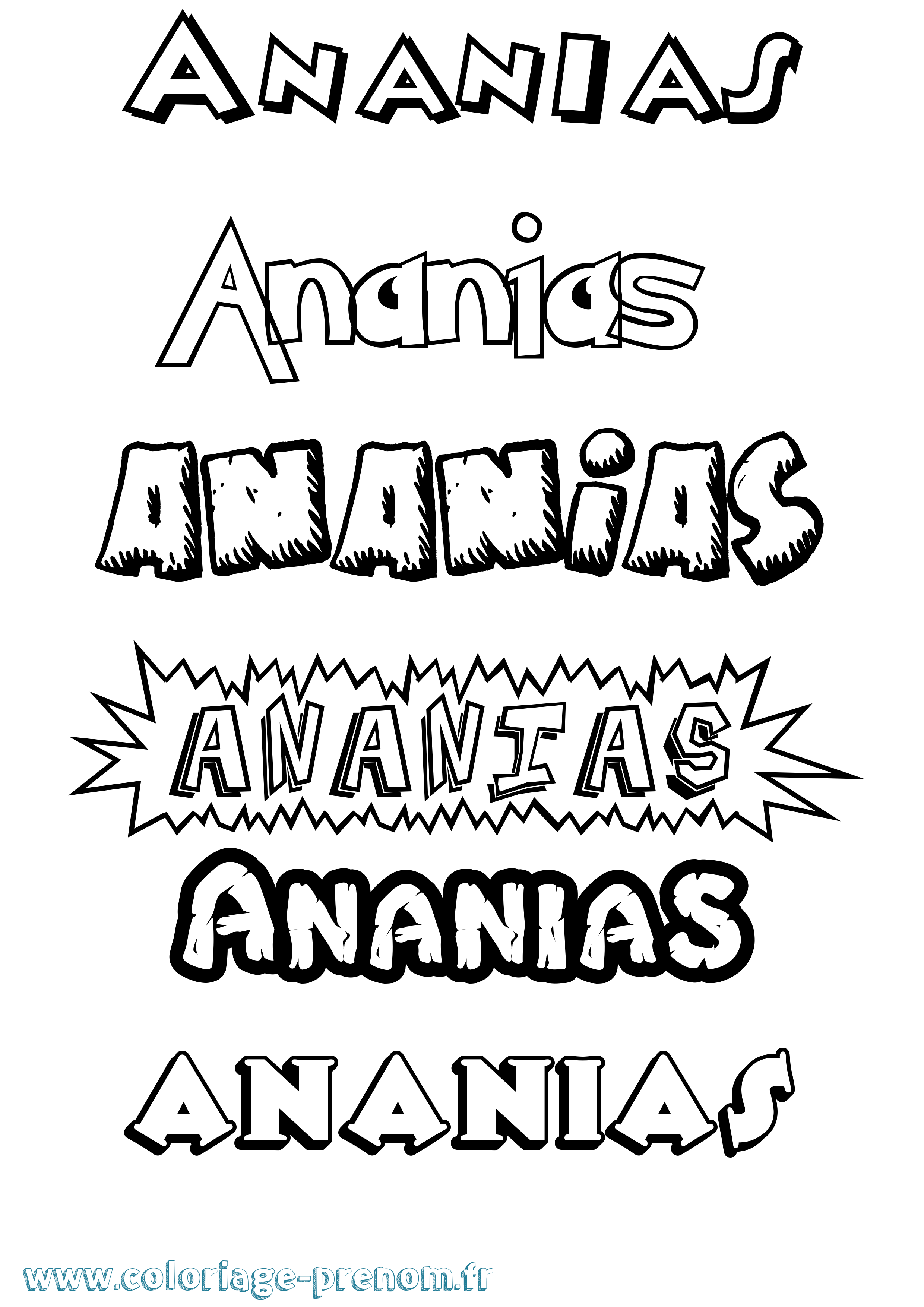 Coloriage prénom Ananias Dessin Animé