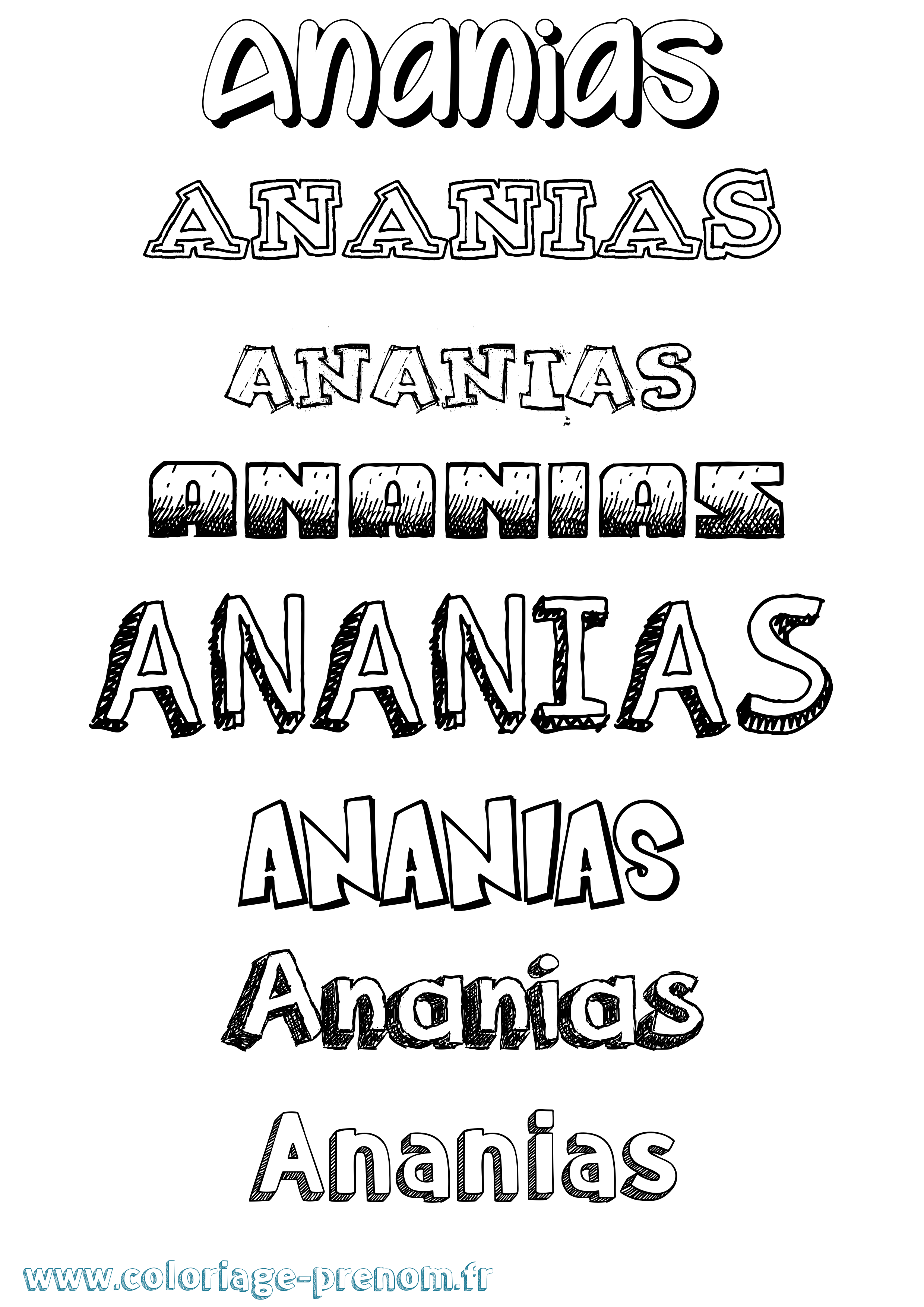 Coloriage prénom Ananias Dessiné