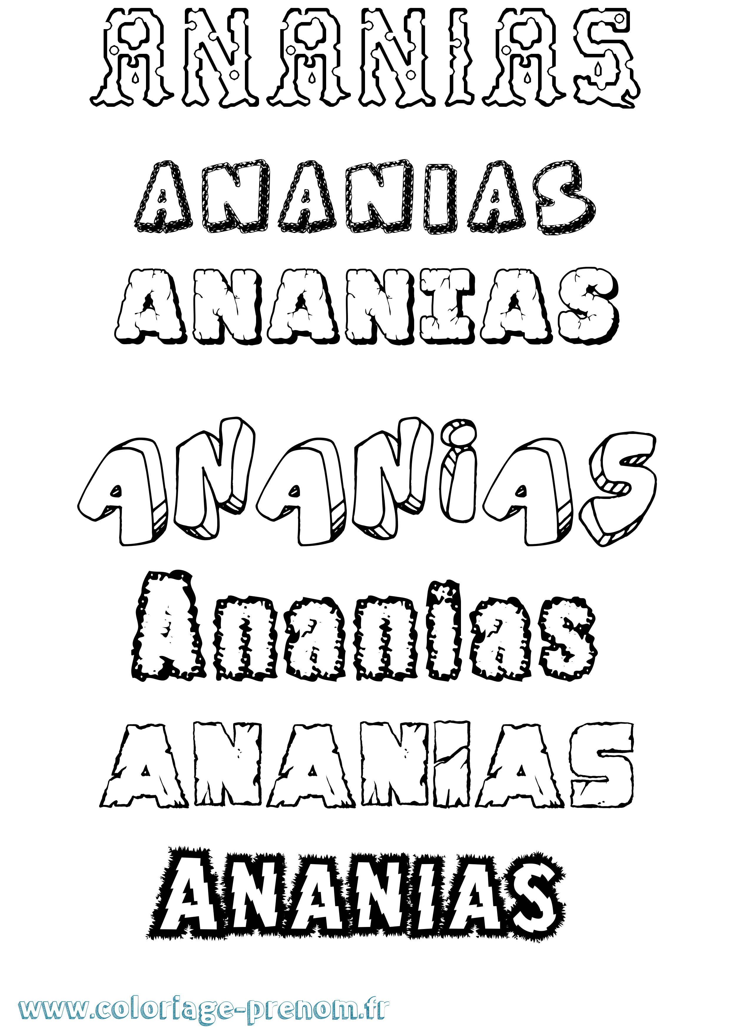 Coloriage prénom Ananias Destructuré