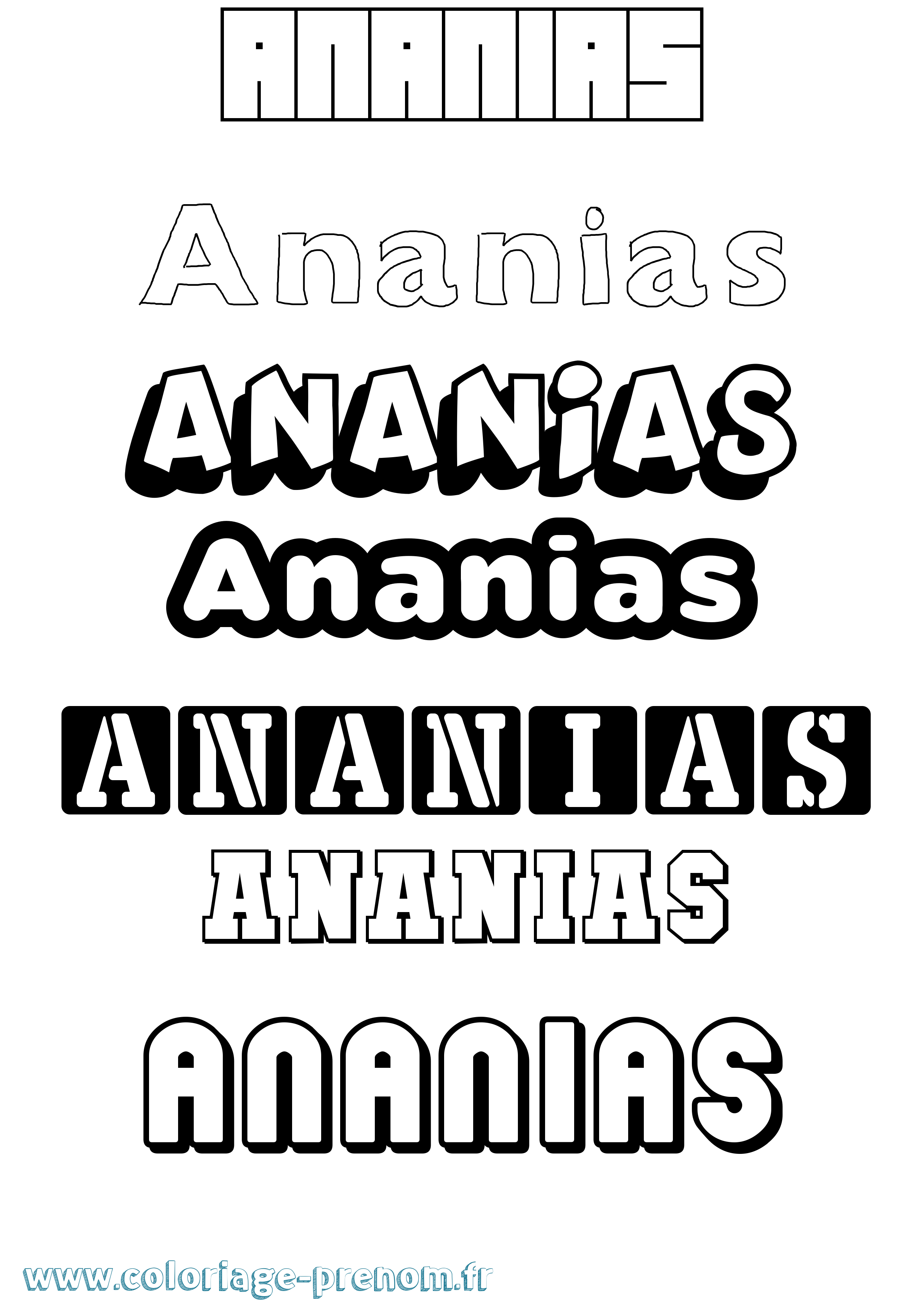 Coloriage prénom Ananias Simple