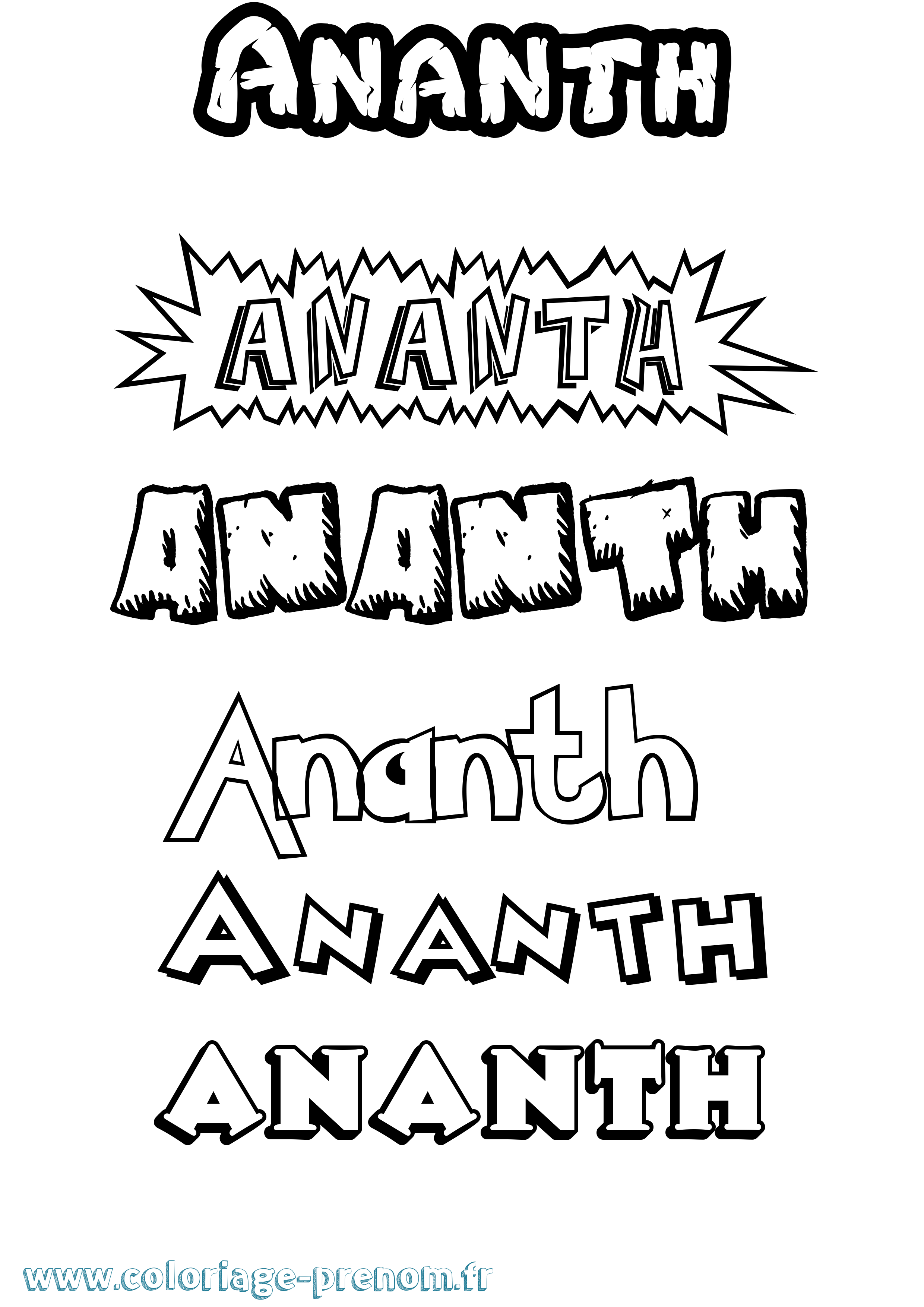 Coloriage prénom Ananth Dessin Animé