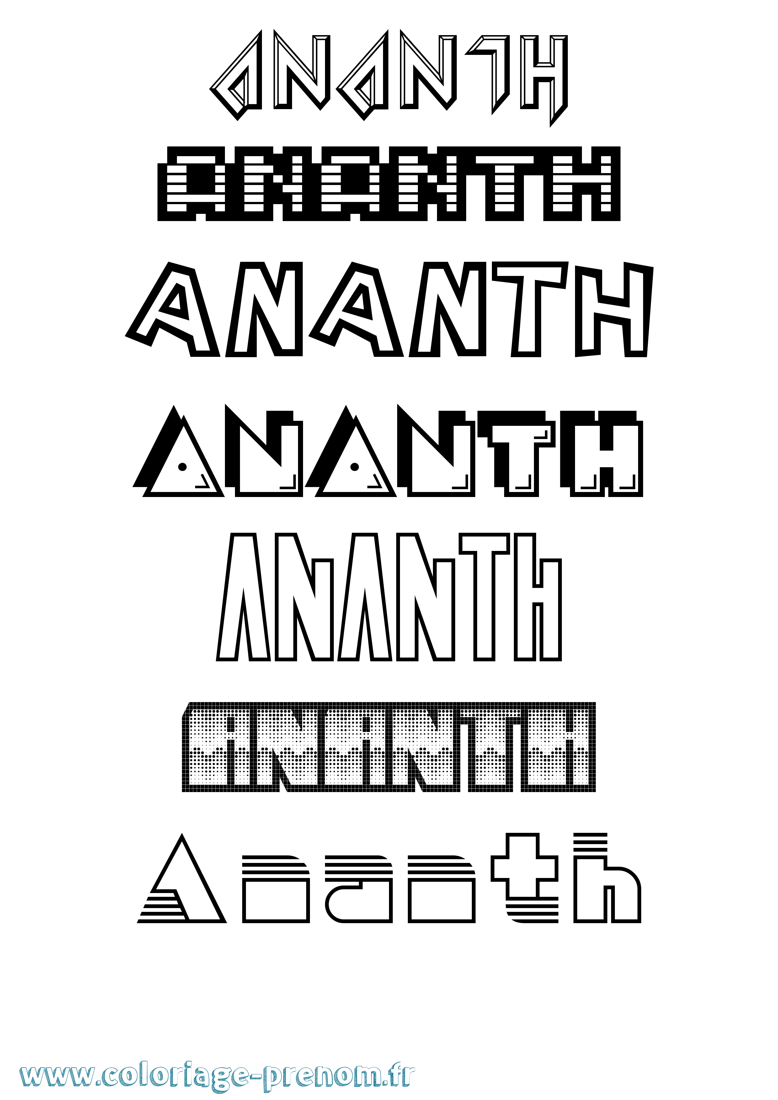 Coloriage prénom Ananth Jeux Vidéos