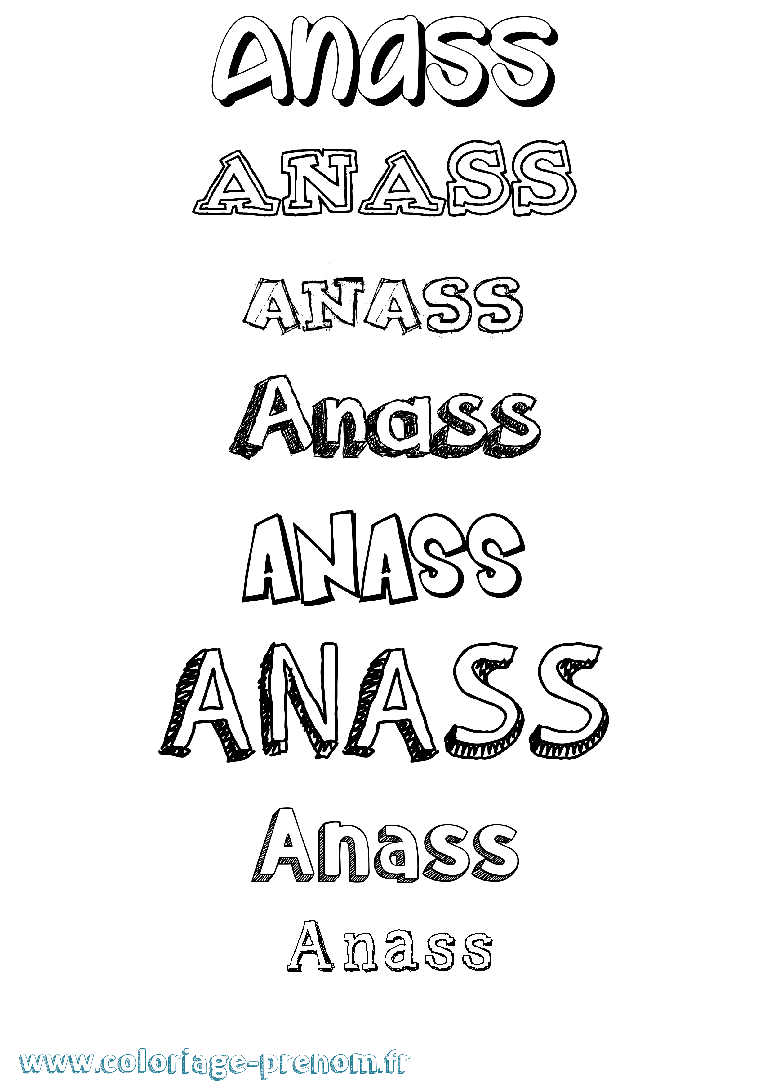 Coloriage Anass Coloriage prénom Anass