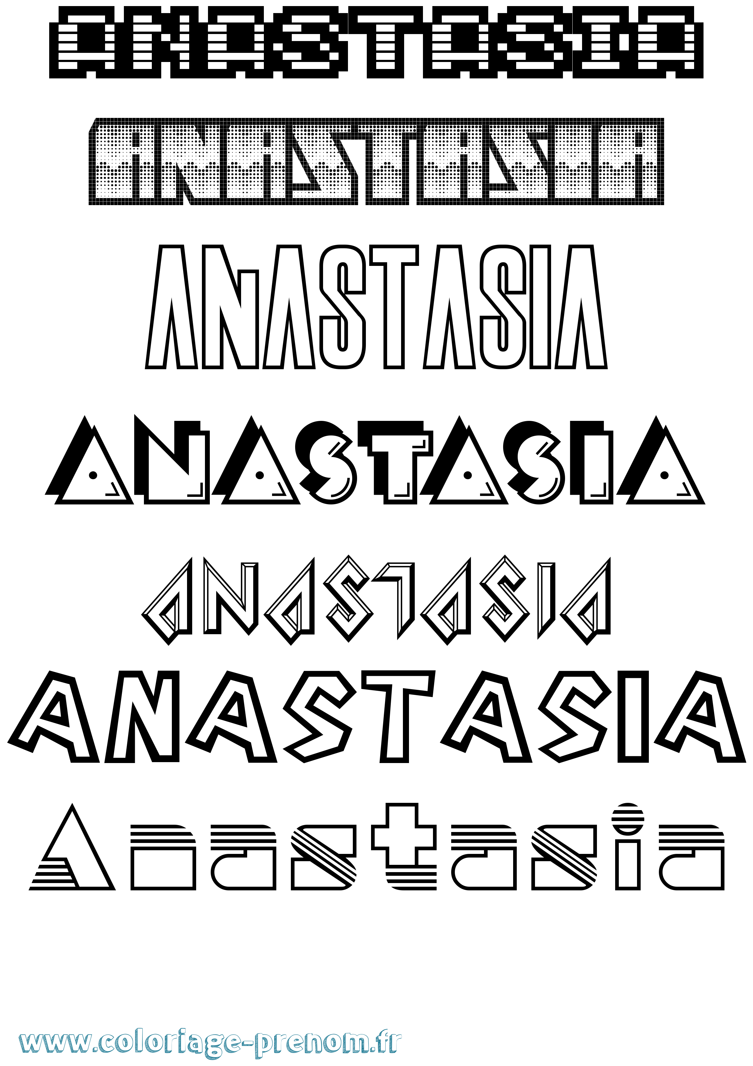 Coloriage prénom Anastasia Jeux Vidéos
