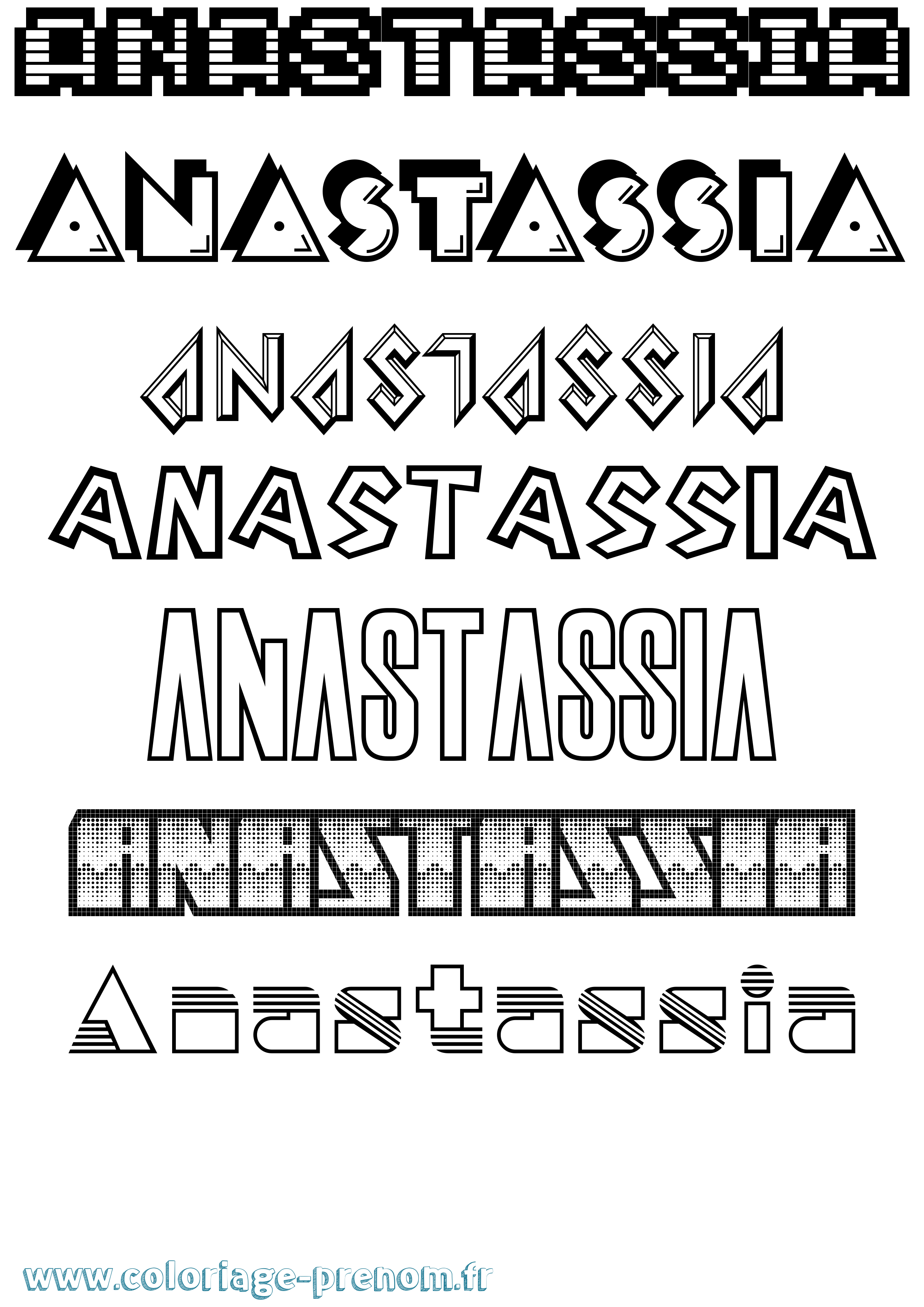 Coloriage prénom Anastassia Jeux Vidéos