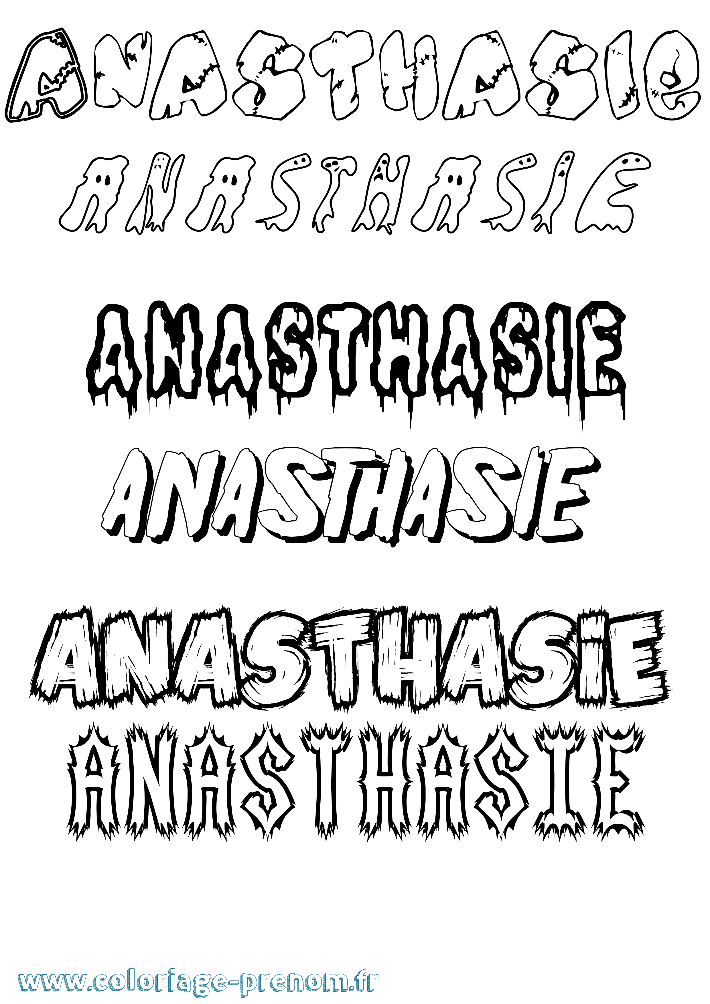 Coloriage prénom Anasthasie Frisson