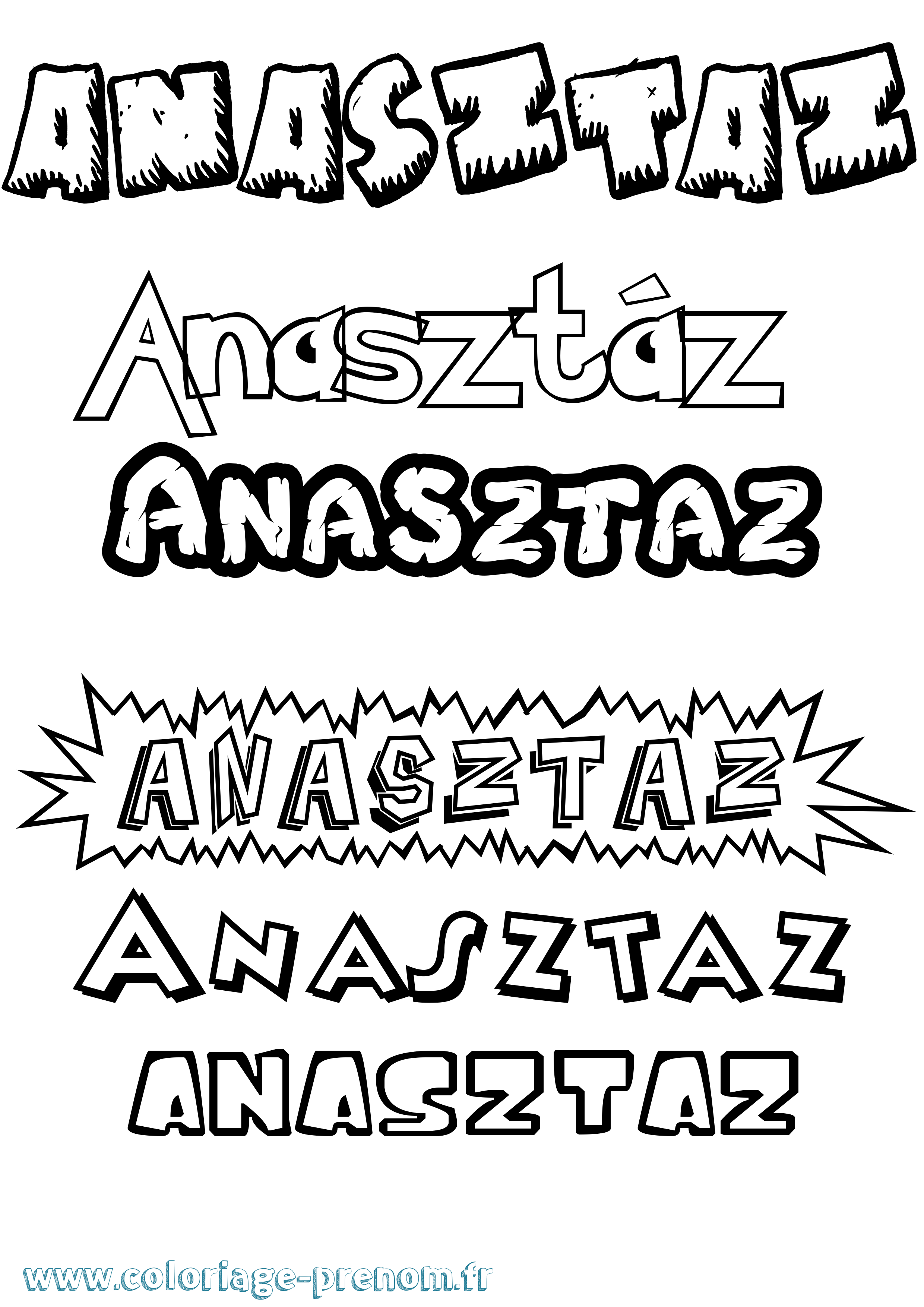 Coloriage Anasztáz Dessin Animé Coloriage prénom Anasztáz Dessin Animé