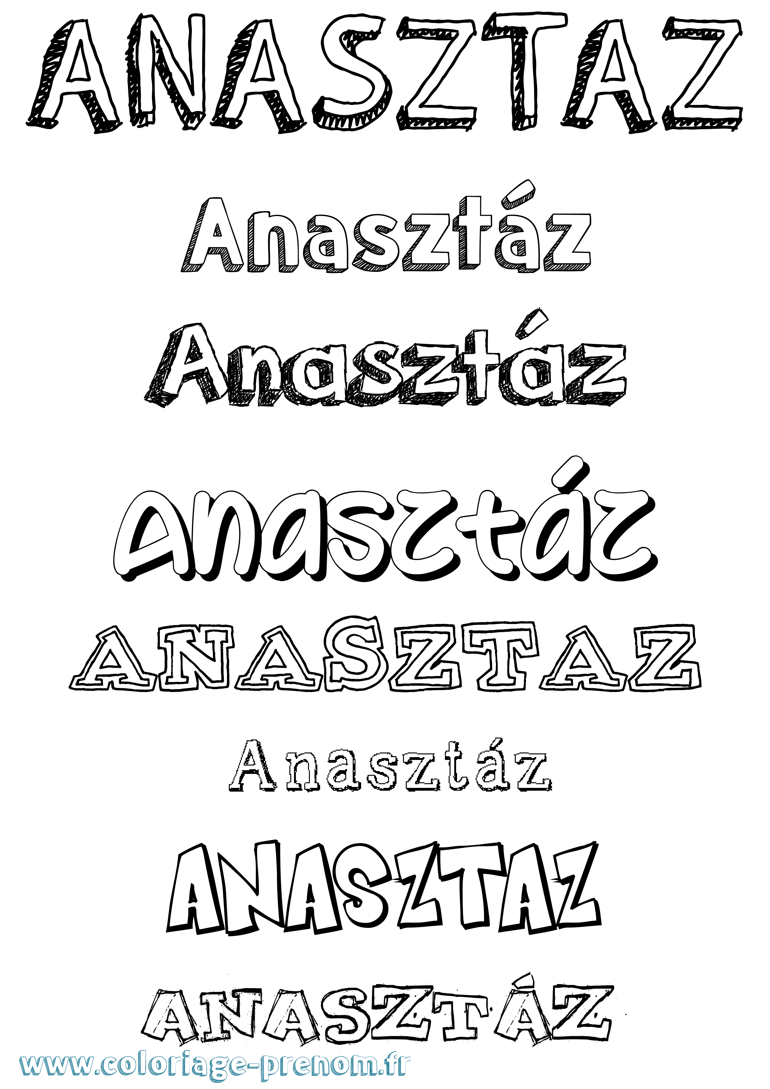 Coloriage Anasztáz Dessiné Coloriage prénom Anasztáz Dessiné