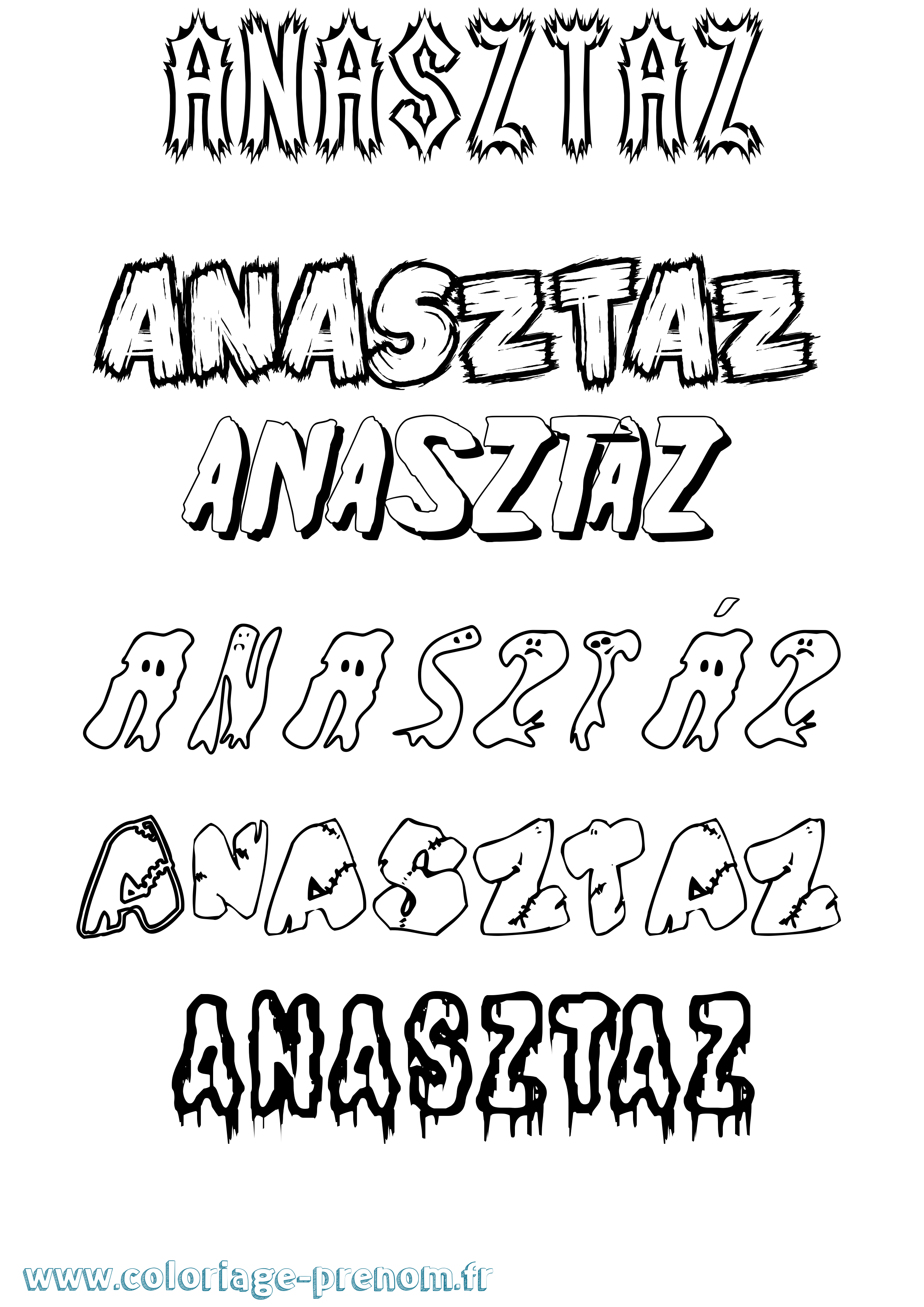 Coloriage Anasztáz Frisson Coloriage prénom Anasztáz Frisson