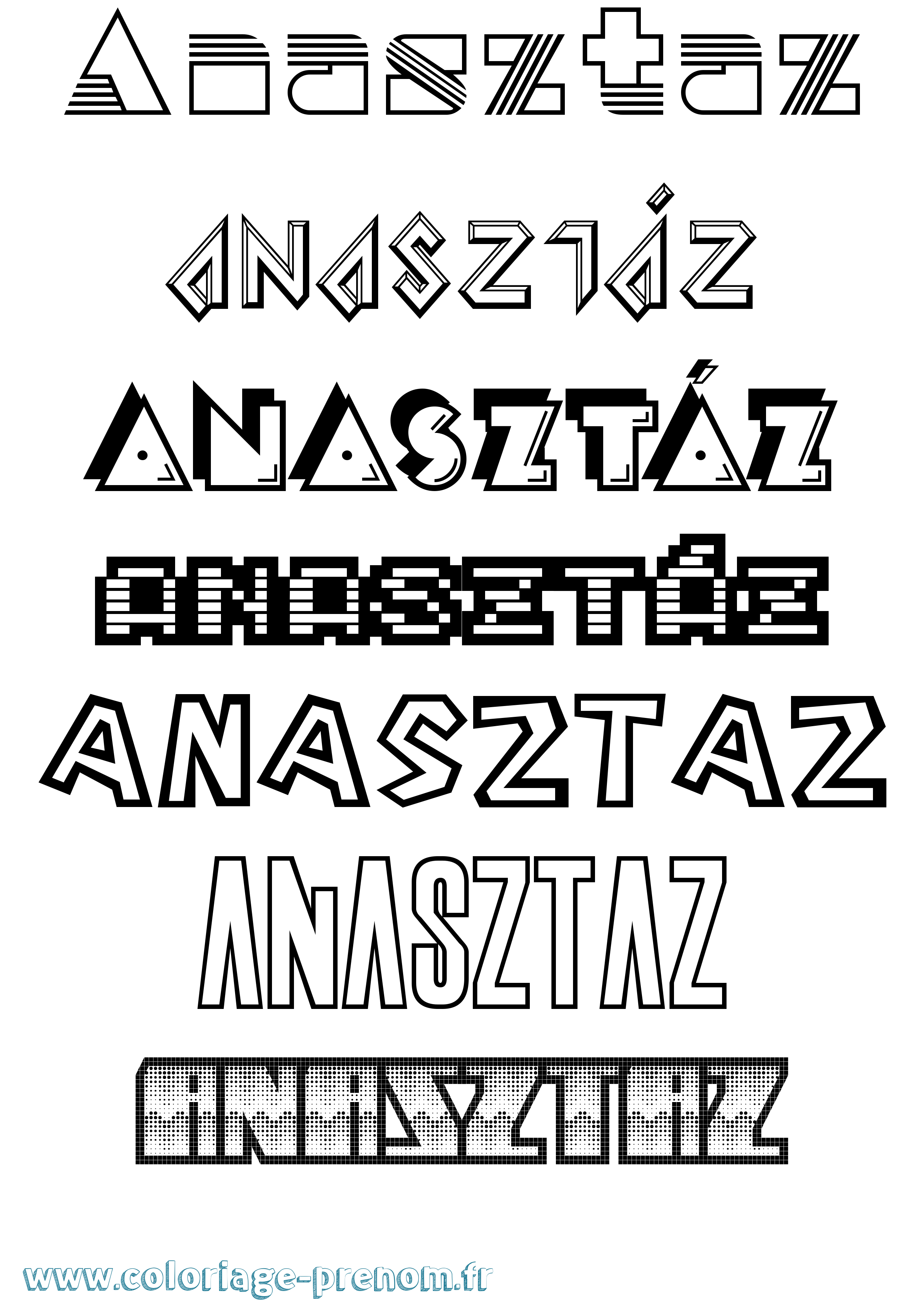 Coloriage Anasztáz Jeux Vidéos Coloriage prénom Anasztáz Jeux Vidéos